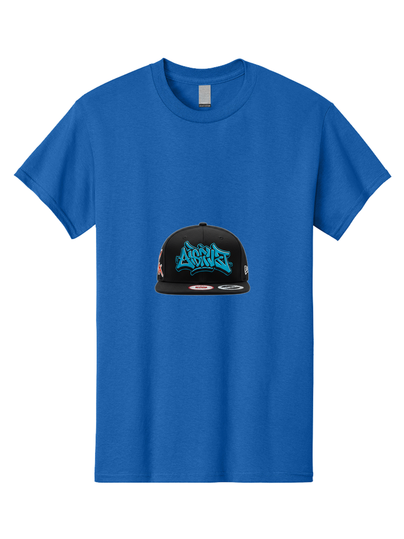 A-Ap-Rocky Men'S Graphic Tee, 100% Cotton, Comfortable Casual Summer Wear, Machine Washable, Black Baseball Cap, A$Ap Rocky Logo, Blue Graffiti Design, Streetwear Fashion, Hip Hop Style, Casual Wear, Trendy Accessories, Snapback Hat Bac579