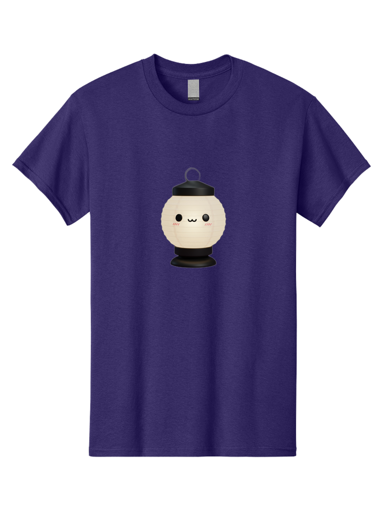 Akari-Chan-Lantern Men'S Graphic Tee, 100% Cotton, Comfortable Casual Summer Wear, Machine Washable, Kawaii Lantern, Japanese Culture, Paper Lantern, Cute Face, Emoticon, Illustration, Cartoon Style, Minimalist Design, Simple Art, Round Shape, Bac582