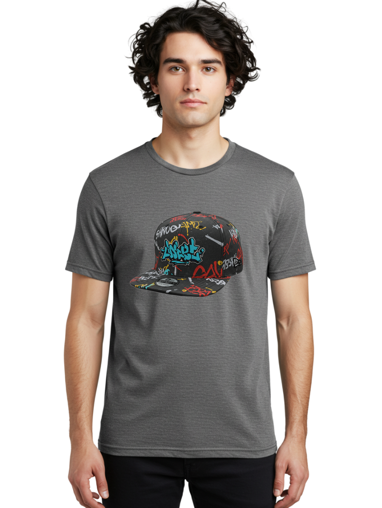 Anarchy-Baseball-Cap Men'S Graphic Tee, 100% Cotton, Comfortable Casual Summer Wear, Machine Washable, Graffiti Art, Streetwear Fashion, Custom Hats, Urban Style, Colorful Designs, Casual Wear, Hip Hop Culture, Snapback Cap, Street Art, Bac585