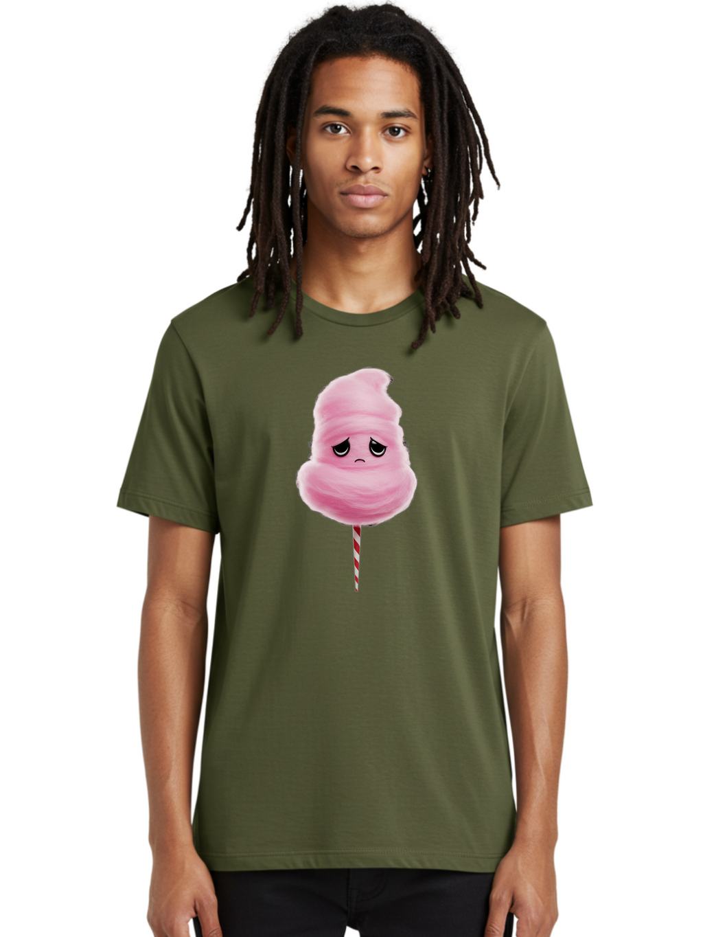 Angry-Cotton-Candy Men'S Graphic Tee, 100% Cotton, Comfortable Casual Summer Wear, Machine Washable, Angry Cotton Candy, Grumpy Face, Sweet Treat, Cartoon Character, Funny Expression, Mad Candy, Fluffy Pink Snack, Fairground Food, Angry Face, Bac586