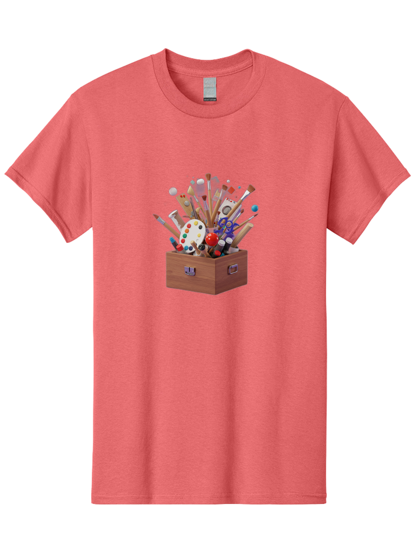 Artist-Toolbox Men'S Graphic Tee, 100% Cotton, Comfortable Casual Summer Wear, Machine Washable, Art Supplies, Paintbrushes, Palette, Paint Tubes, Creativity, Artistic Expression, Crafting, Diy, Art Studio, Painting Tools, Colorful Art Bac588
