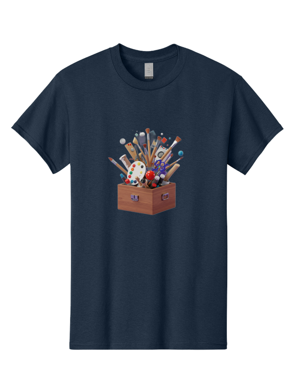 Artist-Toolbox Men'S Graphic Tee, 100% Cotton, Comfortable Casual Summer Wear, Machine Washable, Art Supplies, Paintbrushes, Palette, Paint Tubes, Creativity, Artistic Expression, Crafting, Diy, Art Studio, Painting Tools, Colorful Art Bac588