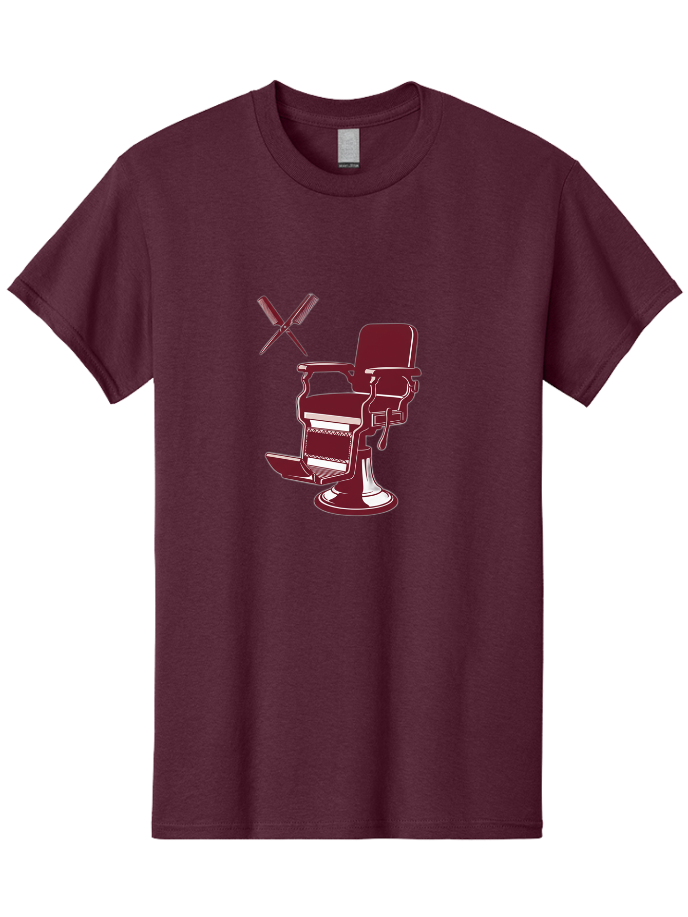Barber-Chair Men'S Graphic Tee, 100% Cotton, Comfortable Casual Summer Wear, Machine Washable, Vintage Barber Chair, Retro Grooming, Classic Barber Shop, Barber Equipment, Haircutting Tools, Traditional Shaving, Iconic Barber Symbols, Bac601