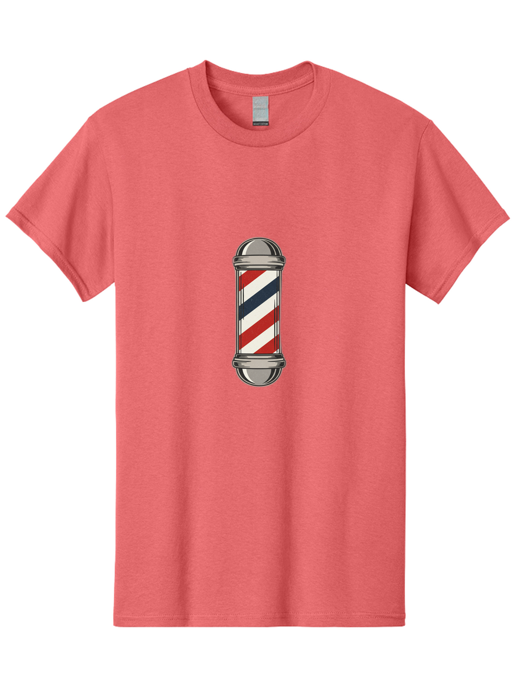 Barber-Pole-1 Men'S Graphic Tee, 100% Cotton, Comfortable Casual Summer Wear, Machine Washable, Barber Pole Sign, Red White And Blue Stripes, Classic Barber Symbol, Vintage Barbershop Icon, Traditional Barber Pole Design, Barber Shop Signage Bac603