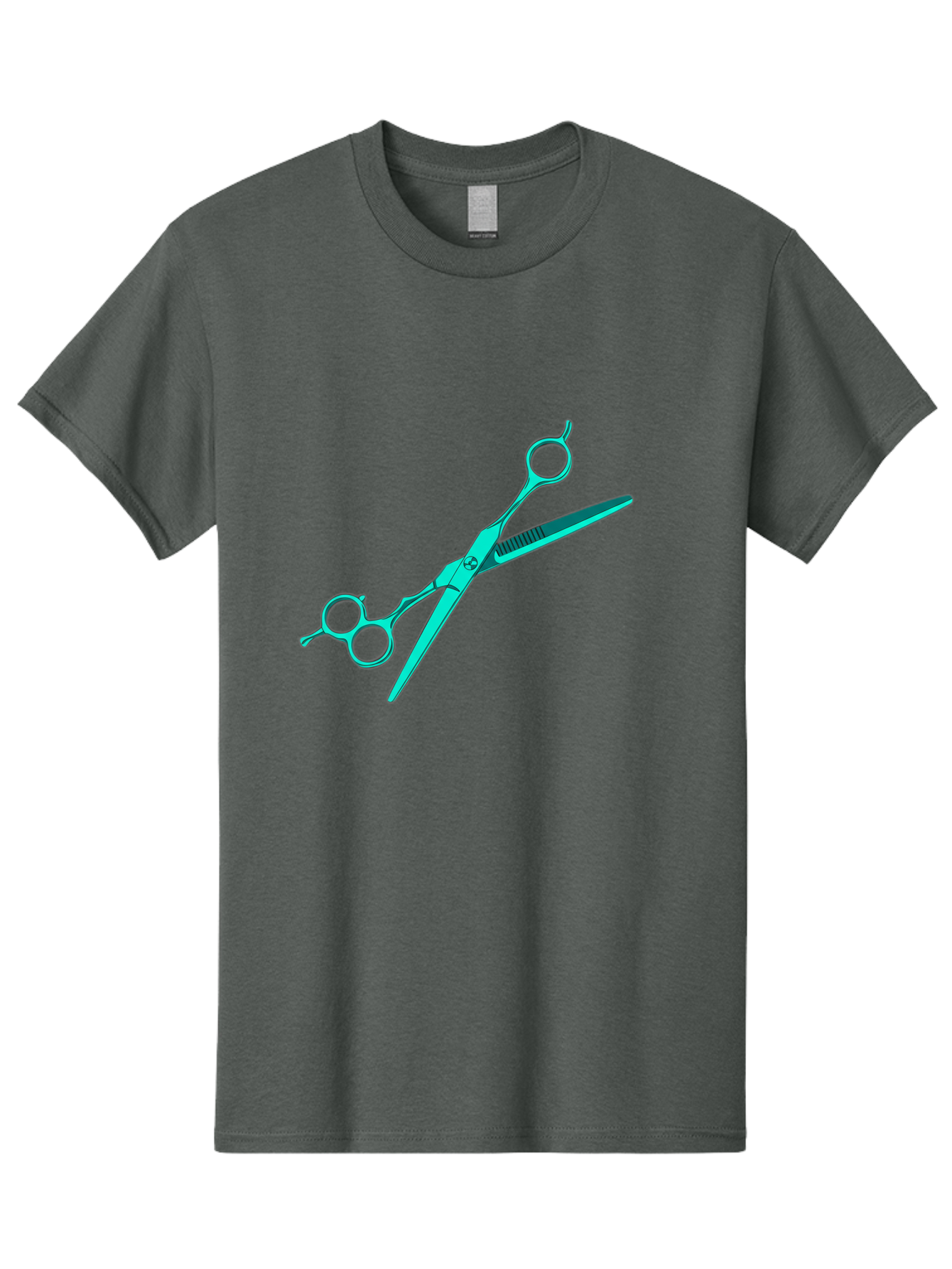 Barber-Scissors Men'S Graphic Tee, 100% Cotton, Comfortable Casual Summer Wear, Machine Washable, Hairdressing Scissors, Beauty Tools, Salon Equipment, Hair Cutting, Grooming, Styling, Professional Hairstyling Bac607