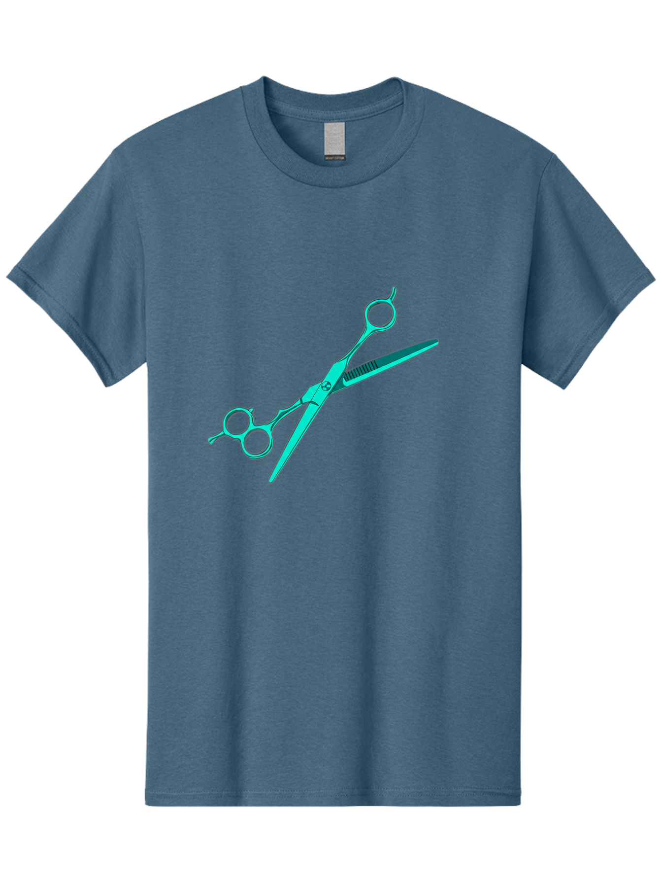 Barber-Scissors Men'S Graphic Tee, 100% Cotton, Comfortable Casual Summer Wear, Machine Washable, Hairdressing Scissors, Beauty Tools, Salon Equipment, Hair Cutting, Grooming, Styling, Professional Hairstyling Bac607