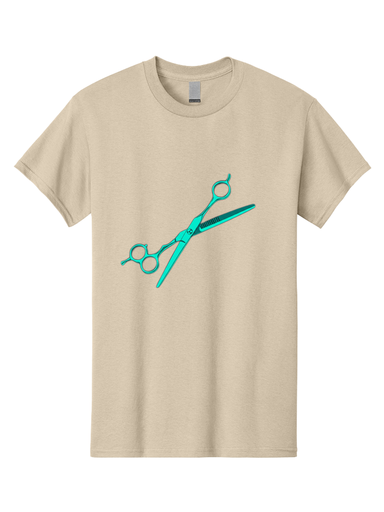 Barber-Scissors Men'S Graphic Tee, 100% Cotton, Comfortable Casual Summer Wear, Machine Washable, Hairdressing Scissors, Beauty Tools, Salon Equipment, Hair Cutting, Grooming, Styling, Professional Hairstyling Bac607