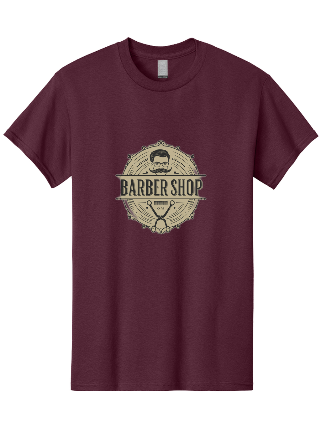 Barber-Shop-1 Men'S Graphic Tee, 100% Cotton, Comfortable Casual Summer Wear, Machine Washable, Barber Shop Logo, Vintage Style, Men'S Grooming, Beard Care, Scissors, Mustache, Stylish Haircut, Classic Design, Retro Aesthetic, Barber Shop Sign Bac608