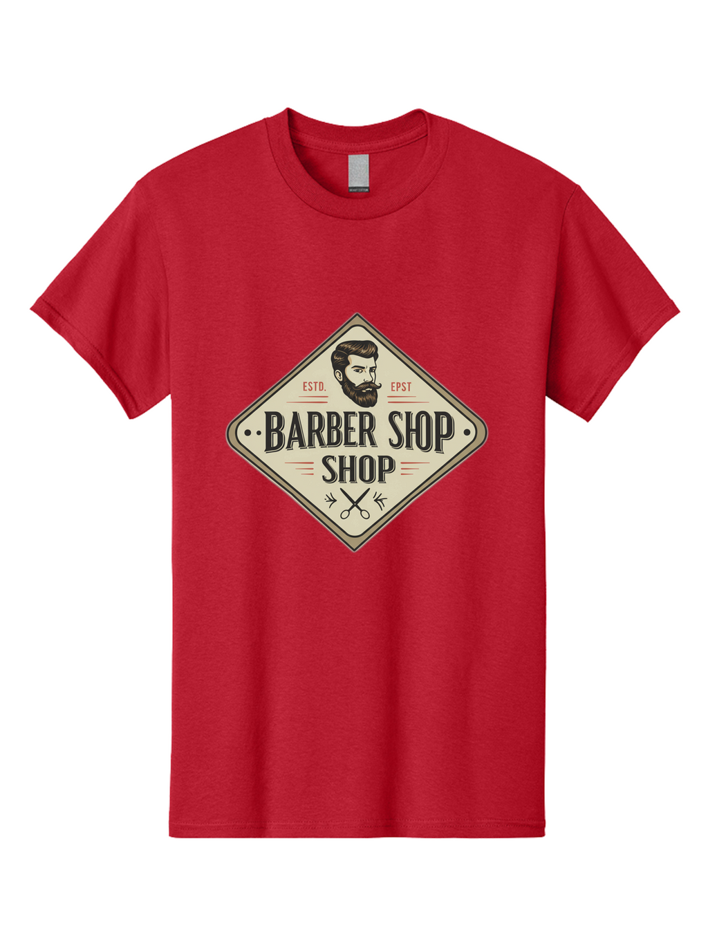 Barber-Shop-Shop Men'S Graphic Tee, 100% Cotton, Comfortable Casual Summer Wear, Machine Washable, Barber Shop Logo, Vintage Style, Men'S Grooming, Beard Care, Haircutting Scissors, Retro Signage, Classic Barber Bac610