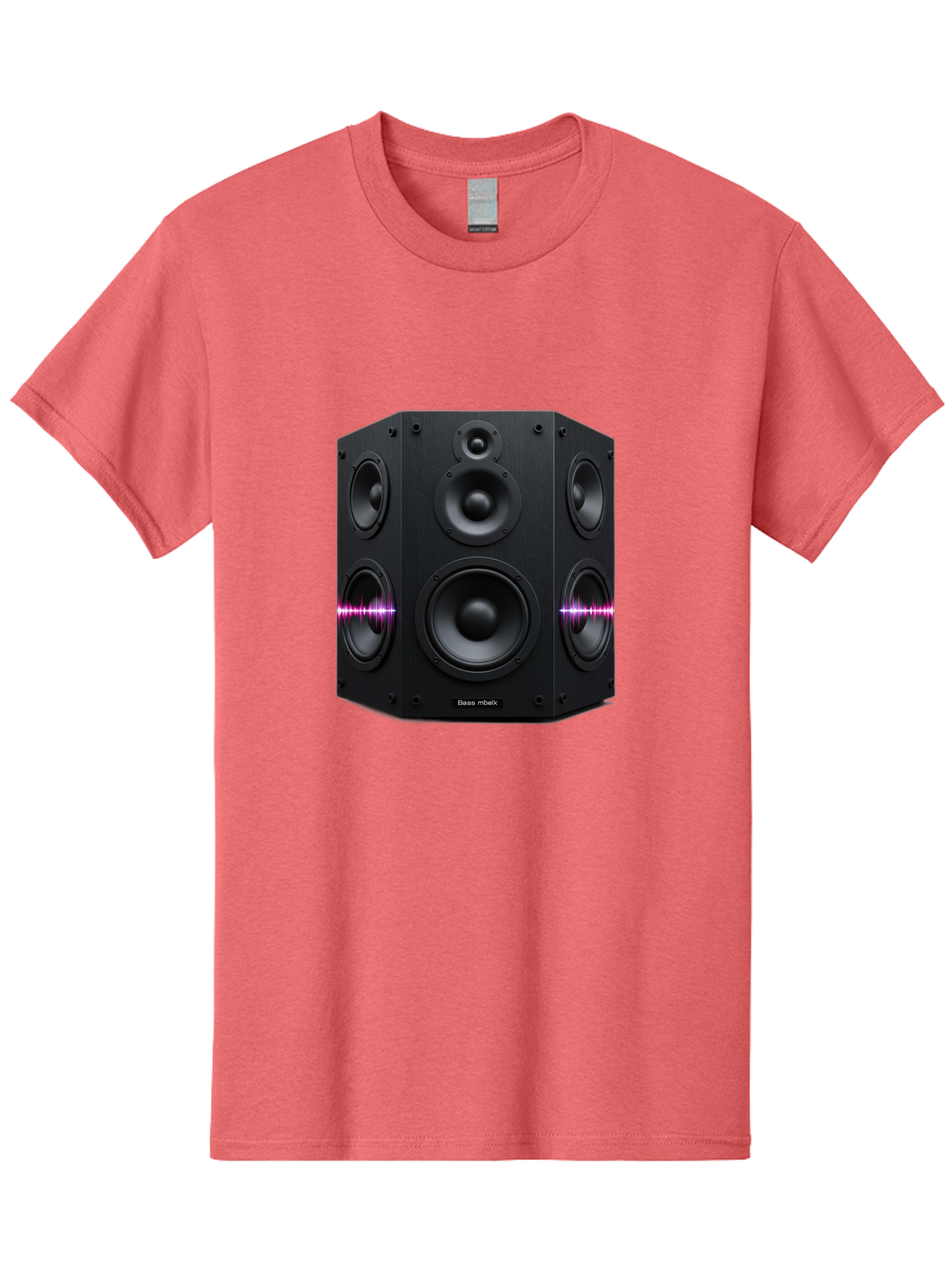 Base-Reflex Men'S Graphic Tee, 100% Cotton, Comfortable Casual Summer Wear, Machine Washable, Black Speaker System, Home Audio Equipment, Sound System, Hi-Fi Speaker, Purple Sound Wave, Music Technology, Audio Visual Bac614