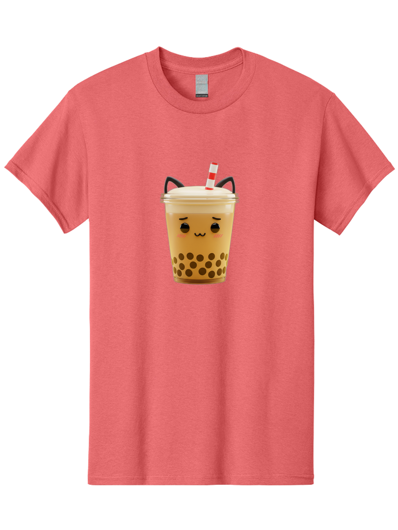 Boba-Tea-1 Men'S Graphic Tee, 100% Cotton, Comfortable Casual Summer Wear, Machine Washable, Cute Boba Tea, Kawaii Drink, Bubble Tea, Cartoon Character, Happy Face, Adorable Design, Sweet Treat, Creamy Texture, Tapioca Pearls, Fun Beverage, Bac650
