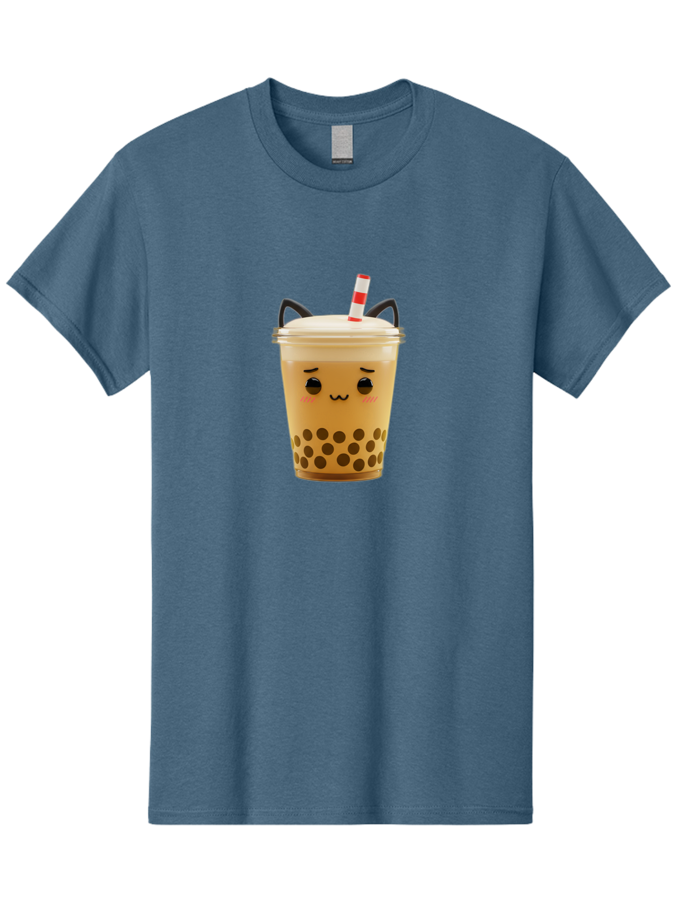 Boba-Tea-1 Men'S Graphic Tee, 100% Cotton, Comfortable Casual Summer Wear, Machine Washable, Cute Boba Tea, Kawaii Drink, Bubble Tea, Cartoon Character, Happy Face, Adorable Design, Sweet Treat, Creamy Texture, Tapioca Pearls, Fun Beverage, Bac650