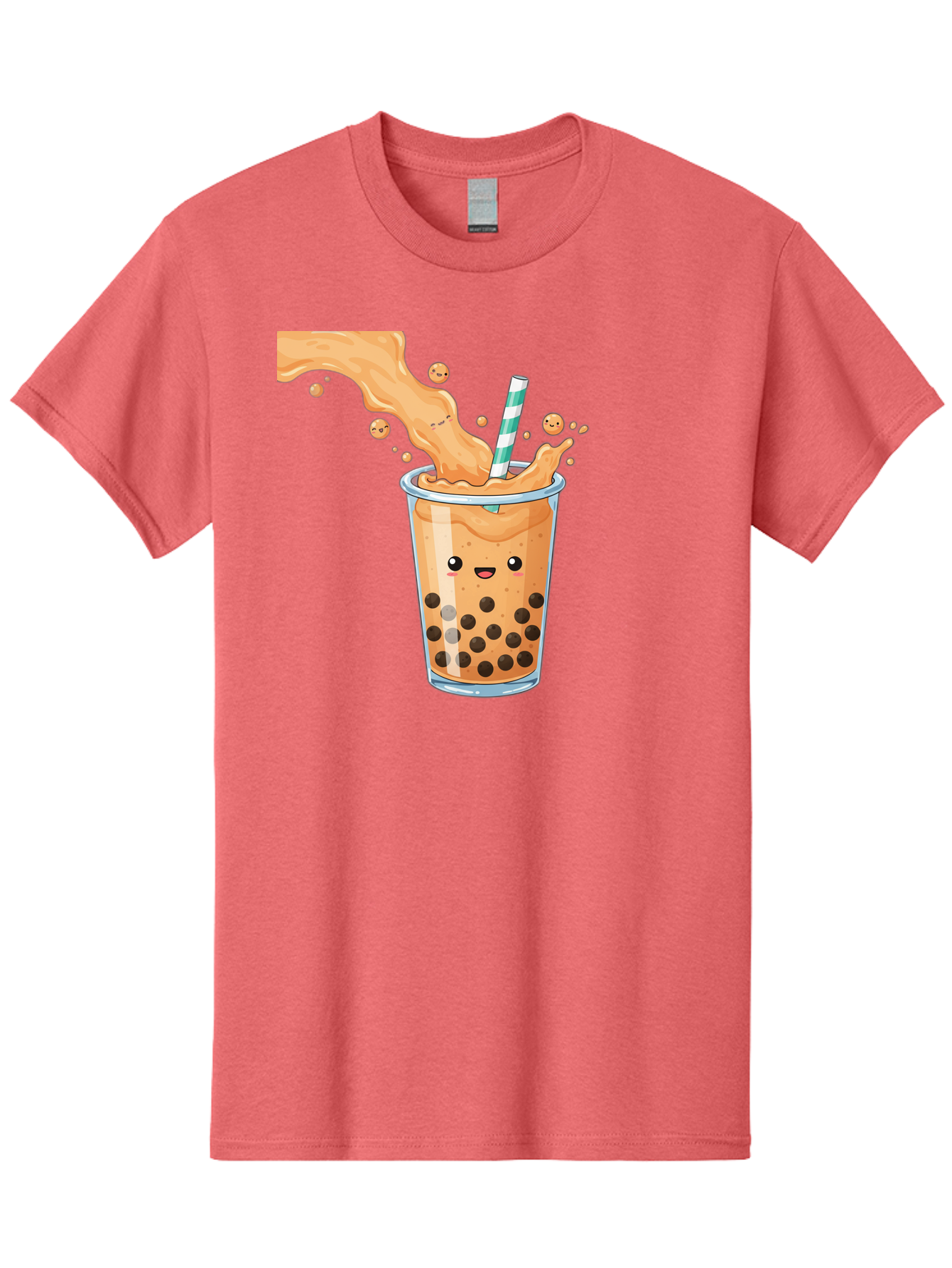 Boba-Tea-11 Men'S Graphic Tee, 100% Cotton, Comfortable Casual Summer Wear, Machine Washable, Boba Tea, Milk Tea, Bubble Tea, Tapioca Pearls, Cartoon Illustration, Refreshing Drink, Tea Time, Kawaii Culture, Fun Beverage Bac652