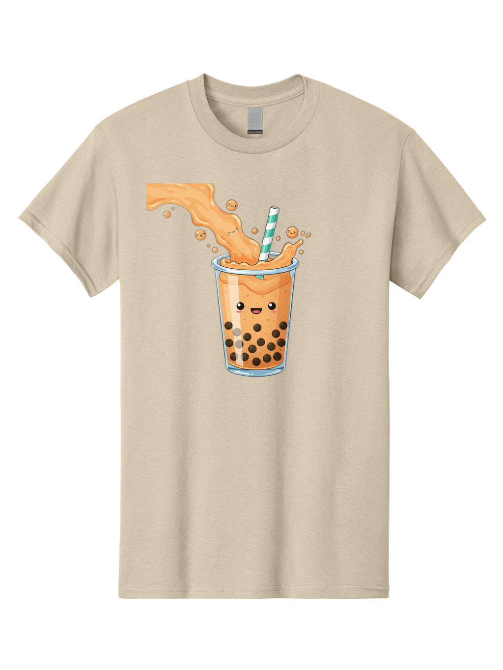 Boba-Tea-11 Men'S Graphic Tee, 100% Cotton, Comfortable Casual Summer Wear, Machine Washable, Boba Tea, Milk Tea, Bubble Tea, Tapioca Pearls, Cartoon Illustration, Refreshing Drink, Tea Time, Kawaii Culture, Fun Beverage Bac652