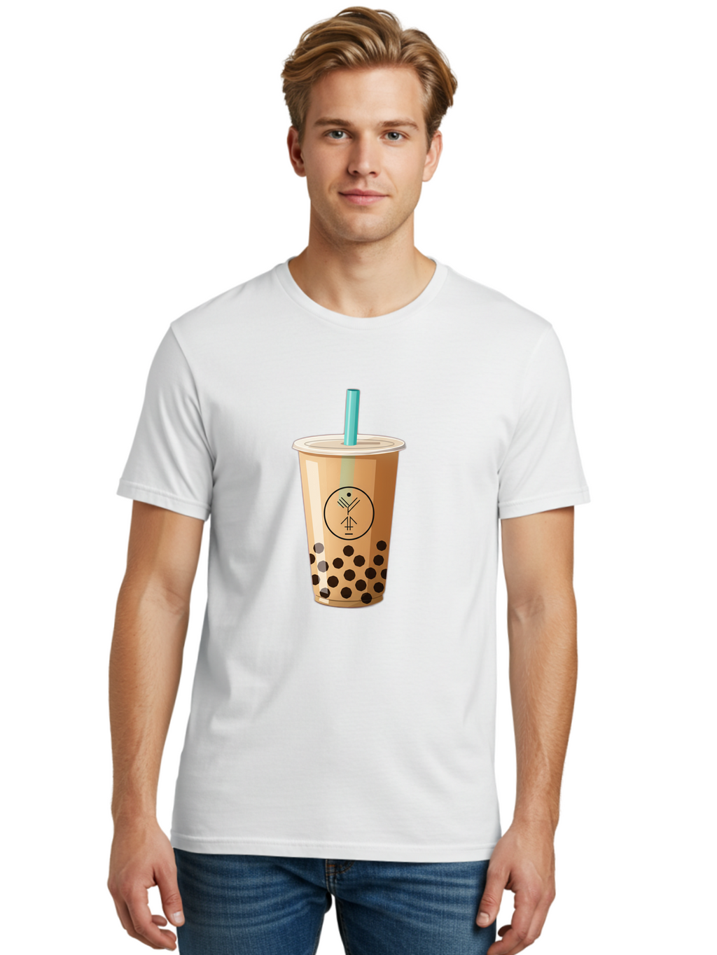 Boba-Tea-5 Men'S Graphic Tee, 100% Cotton, Comfortable Casual Summer Wear, Machine Washable, Milk Tea, Boba Drink, Bubble Tea, Tea With Tapioca Pearls, Cold Beverage, Refreshing Drink, Asian-Inspired, Trendy Drink, Iced Tea, Creamy Texture, Bac663