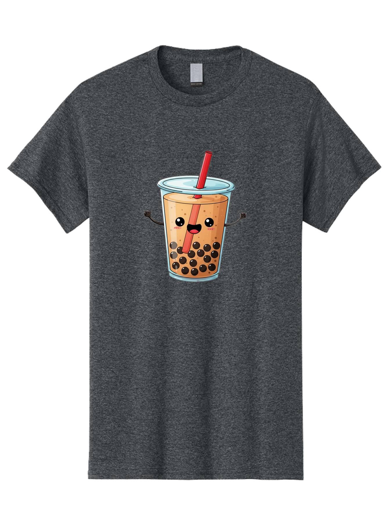 Boba-Tea-Cartoon Men'S Graphic Tee, 100% Cotton, Comfortable Casual Summer Wear, Machine Washable, Cartoon Bubble Tea, Boba Drink, Milk Tea With Straw, Cute Beverage, Fun Character, Kawaii Culture, Asian Drink, Trendy Refreshment, Bac668