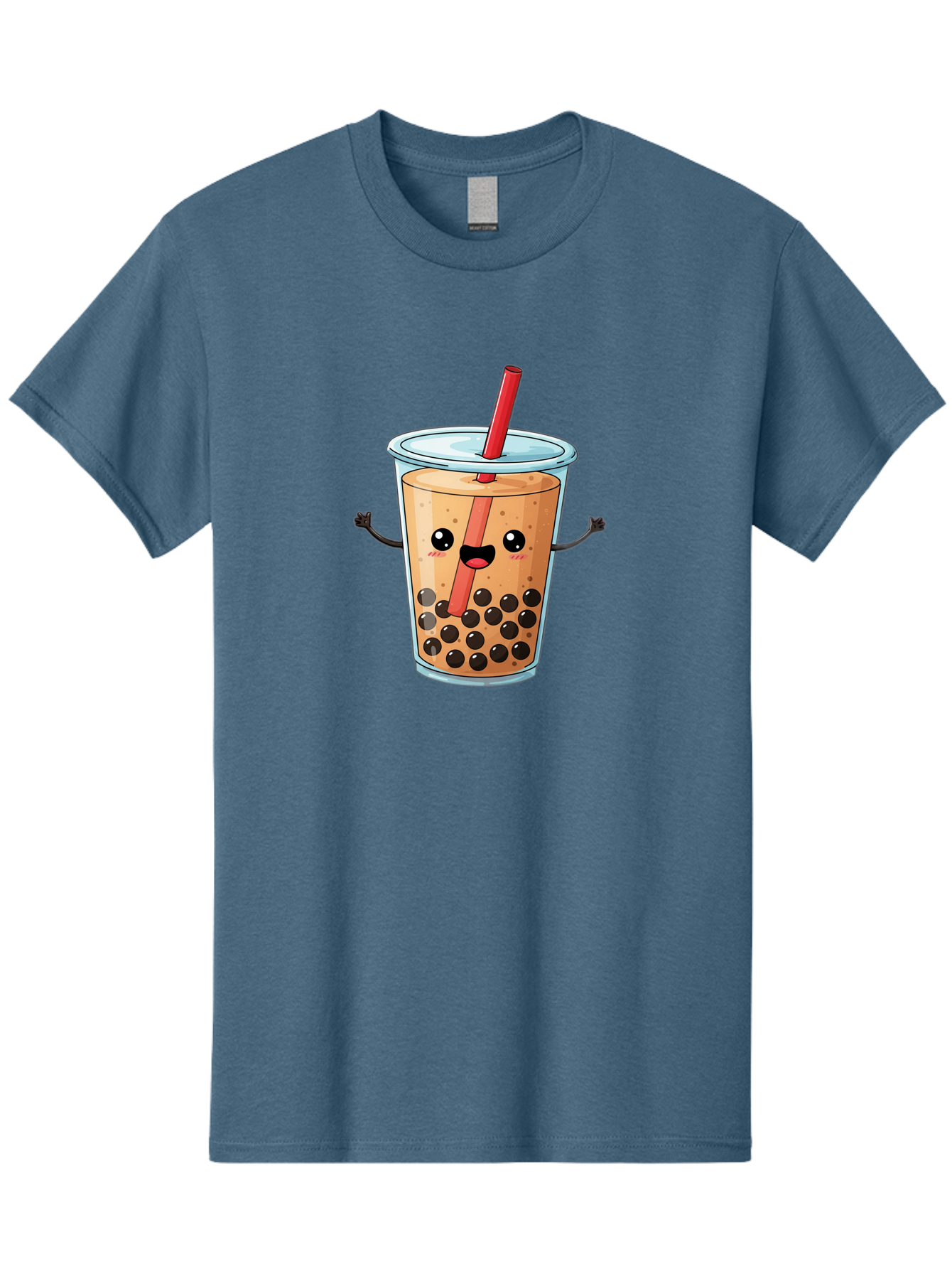 Boba-Tea-Cartoon Men'S Graphic Tee, 100% Cotton, Comfortable Casual Summer Wear, Machine Washable, Cartoon Bubble Tea, Boba Drink, Milk Tea With Straw, Cute Beverage, Fun Character, Kawaii Culture, Asian Drink, Trendy Refreshment, Bac668