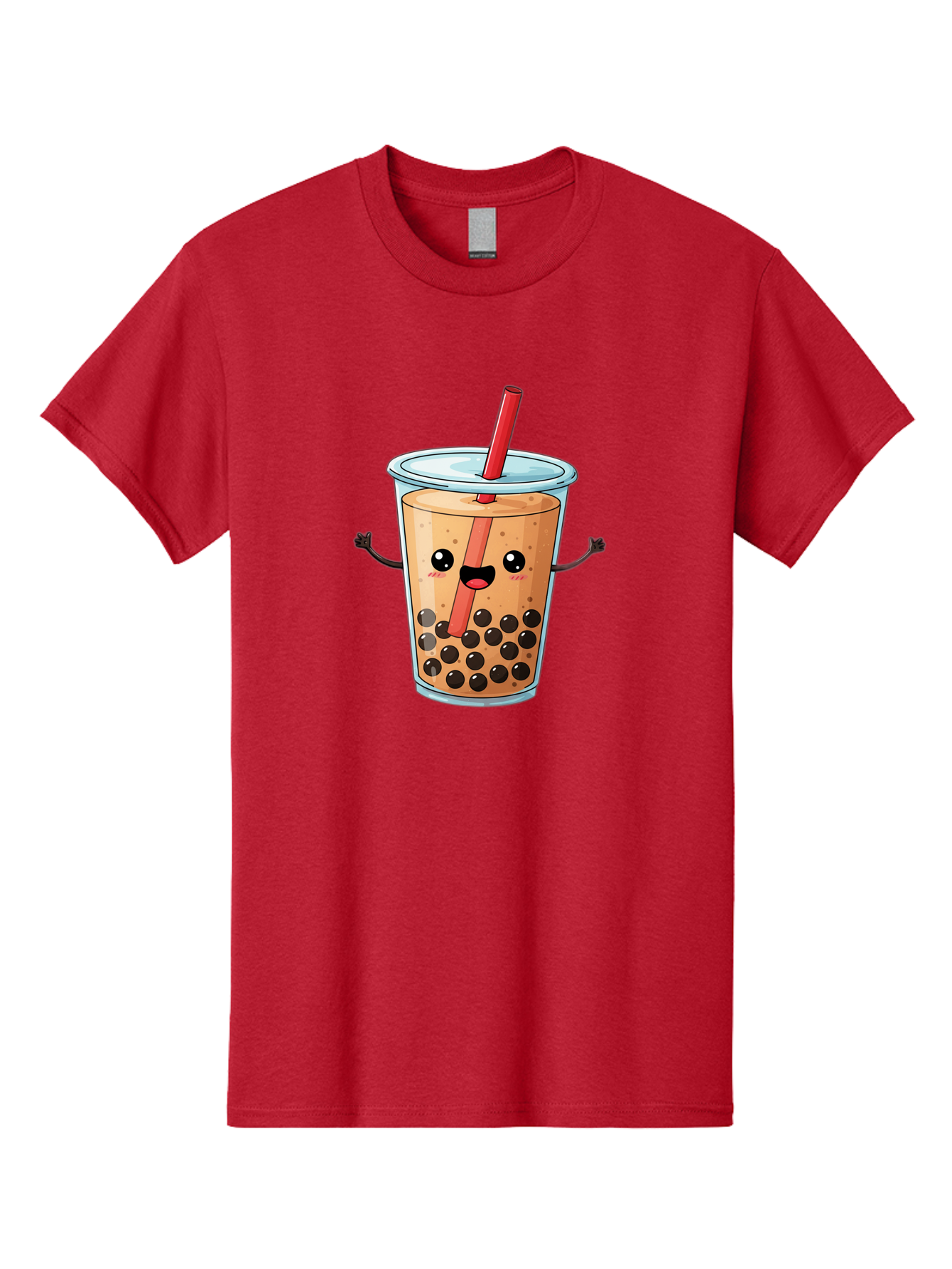 Boba-Tea-Cartoon Men'S Graphic Tee, 100% Cotton, Comfortable Casual Summer Wear, Machine Washable, Cartoon Bubble Tea, Boba Drink, Milk Tea With Straw, Cute Beverage, Fun Character, Kawaii Culture, Asian Drink, Trendy Refreshment, Bac668