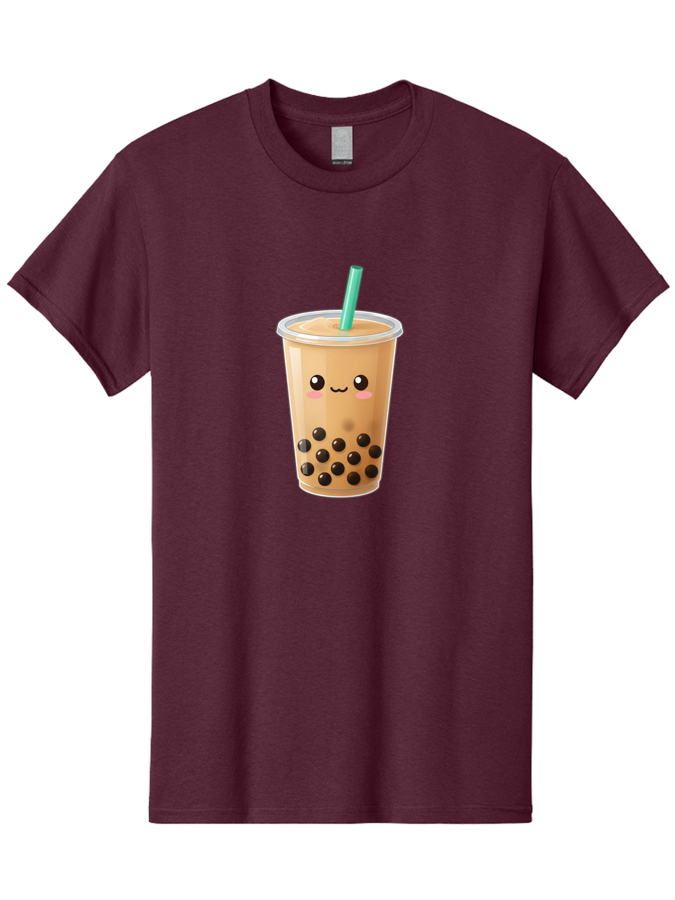 Boba-Tea Men'S Graphic Tee, 100% Cotton, Comfortable Casual Summer Wear, Machine Washable, Milk Tea, Boba Drink, Bubble Tea, Cartoon Character, Cute Illustration, Tea With Tapioca Pearls, Adorable Face, Smiling Beverage, Tea Culture, Bac673