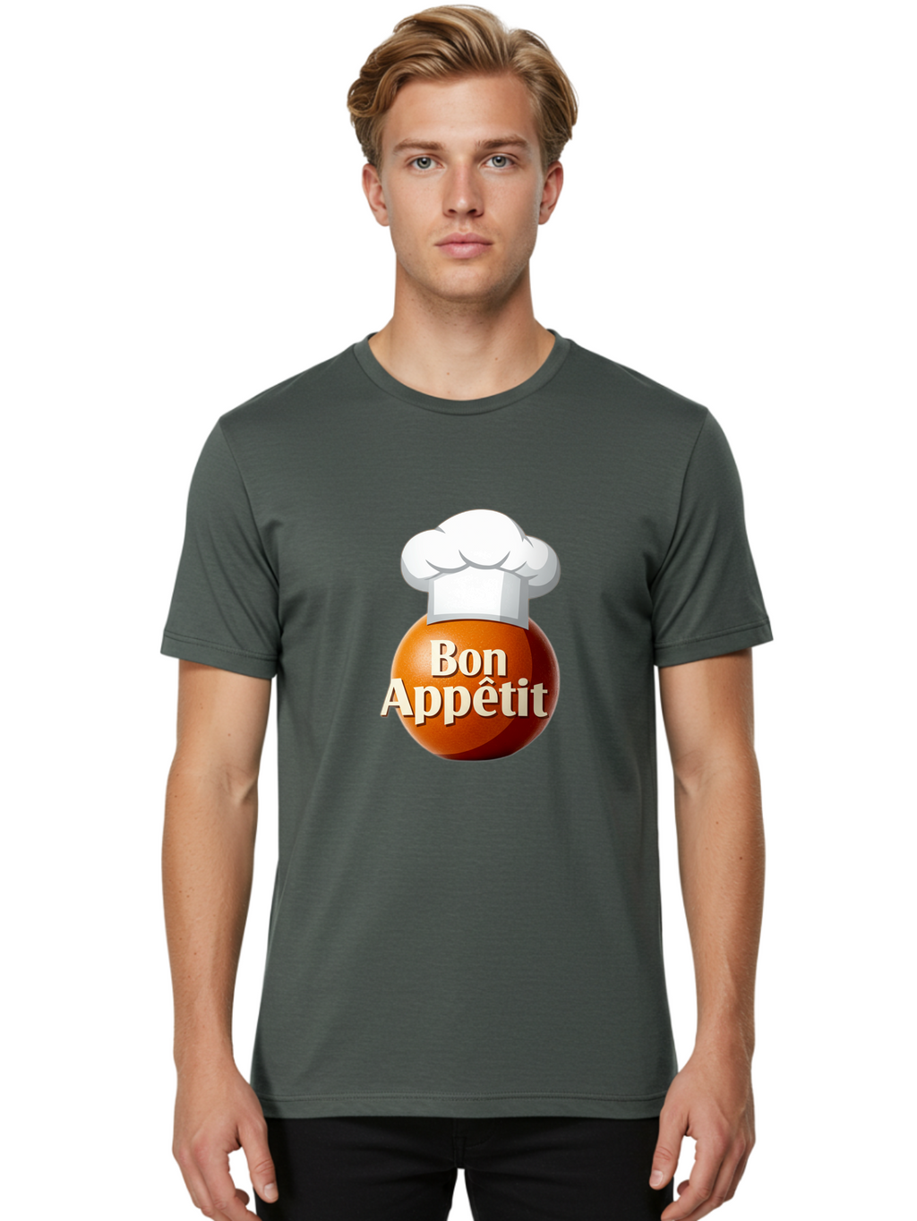 Bon-Appetit-1 Men'S Graphic Tee, 100% Cotton, Comfortable Casual Summer Wear, Machine Washable, Bon Appetit, Chef Hat, Cooking, Cuisine, Culinary Arts, Chef'S Hat, Gourmet, Fine Dining, Restaurant, Culinary Delights, Foodie, Epicure Bac676