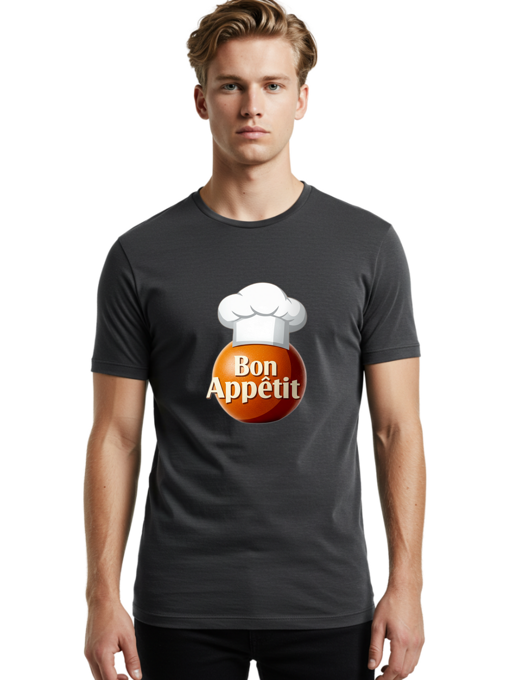 Bon-Appetit-1 Men'S Graphic Tee, 100% Cotton, Comfortable Casual Summer Wear, Machine Washable, Bon Appetit, Chef Hat, Cooking, Cuisine, Culinary Arts, Chef'S Hat, Gourmet, Fine Dining, Restaurant, Culinary Delights, Foodie, Epicure Bac676