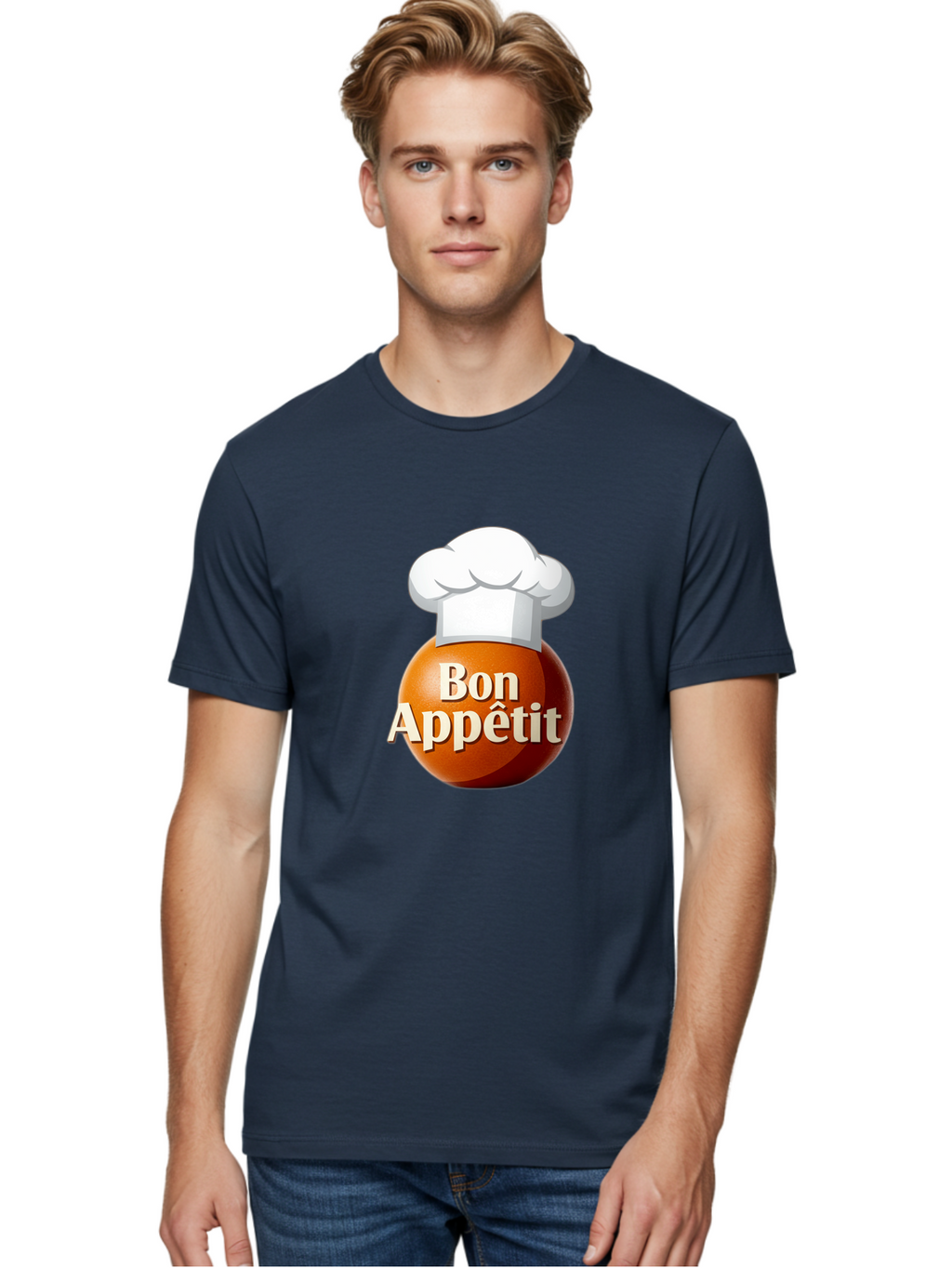 Bon-Appetit-1 Men'S Graphic Tee, 100% Cotton, Comfortable Casual Summer Wear, Machine Washable, Bon Appetit, Chef Hat, Cooking, Cuisine, Culinary Arts, Chef'S Hat, Gourmet, Fine Dining, Restaurant, Culinary Delights, Foodie, Epicure Bac676