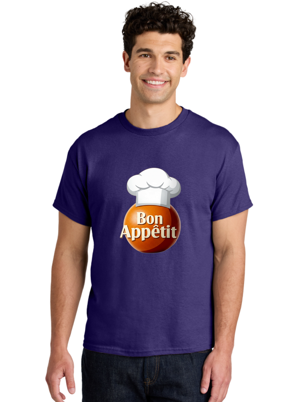 Bon-Appetit-1 Men'S Graphic Tee, 100% Cotton, Comfortable Casual Summer Wear, Machine Washable, Bon Appetit, Chef Hat, Cooking, Cuisine, Culinary Arts, Chef'S Hat, Gourmet, Fine Dining, Restaurant, Culinary Delights, Foodie, Epicure Bac676