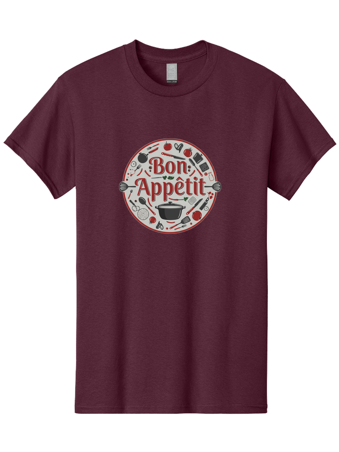 Bon-Appetit-2 Men'S Graphic Tee, 100% Cotton, Comfortable Casual Summer Wear, Machine Washable, Cooking Utensils, Kitchen Tools, Culinary Delights, Gourmet Cuisine, Fine Dining, Cooking Essentials, Kitchen Gadgets, Bon Appetit Bac677