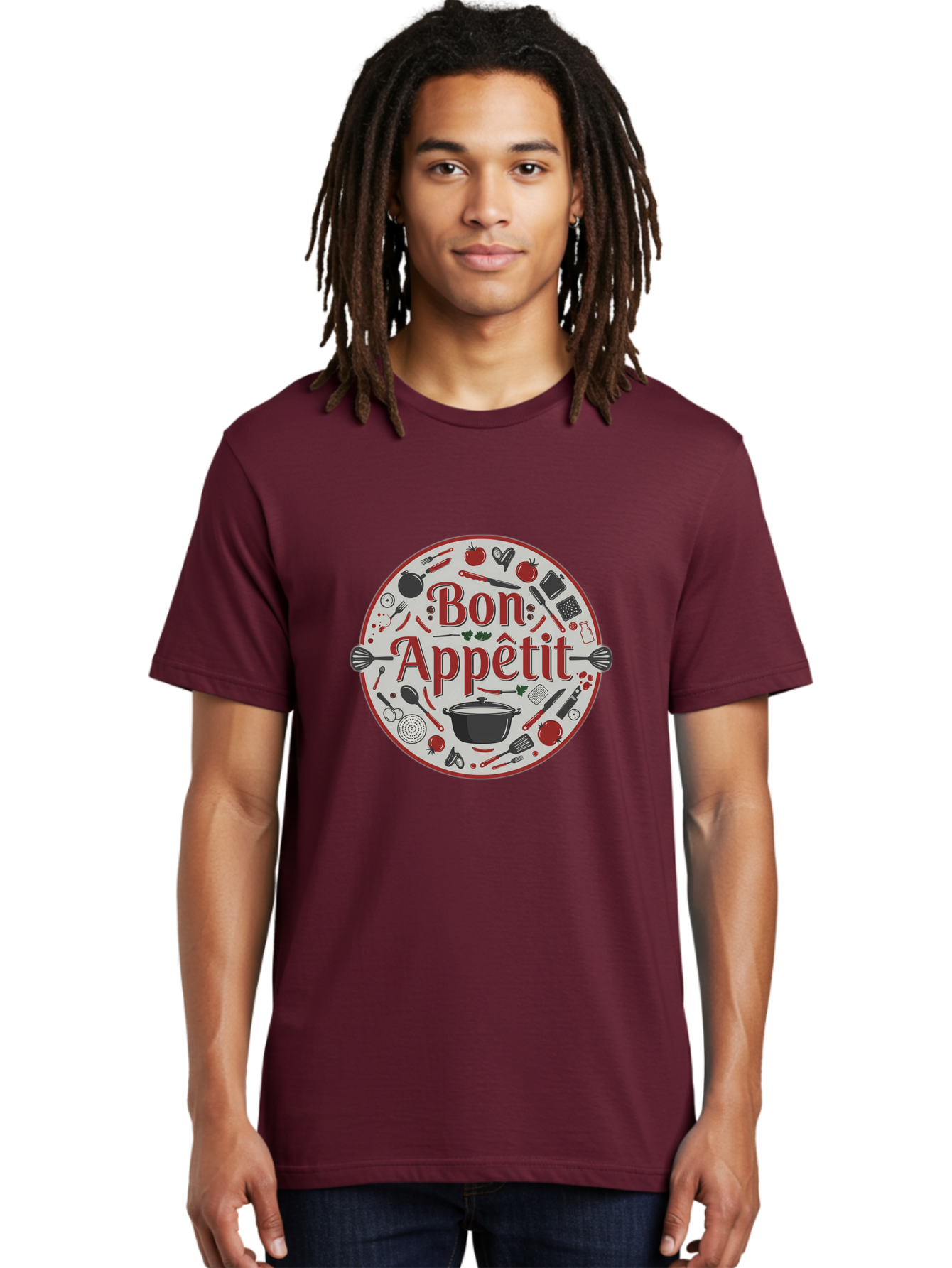 Bon-Appetit-2 Men'S Graphic Tee, 100% Cotton, Comfortable Casual Summer Wear, Machine Washable, Cooking Utensils, Kitchen Tools, Culinary Delights, Gourmet Cuisine, Fine Dining, Cooking Essentials, Kitchen Gadgets, Bon Appetit Bac677