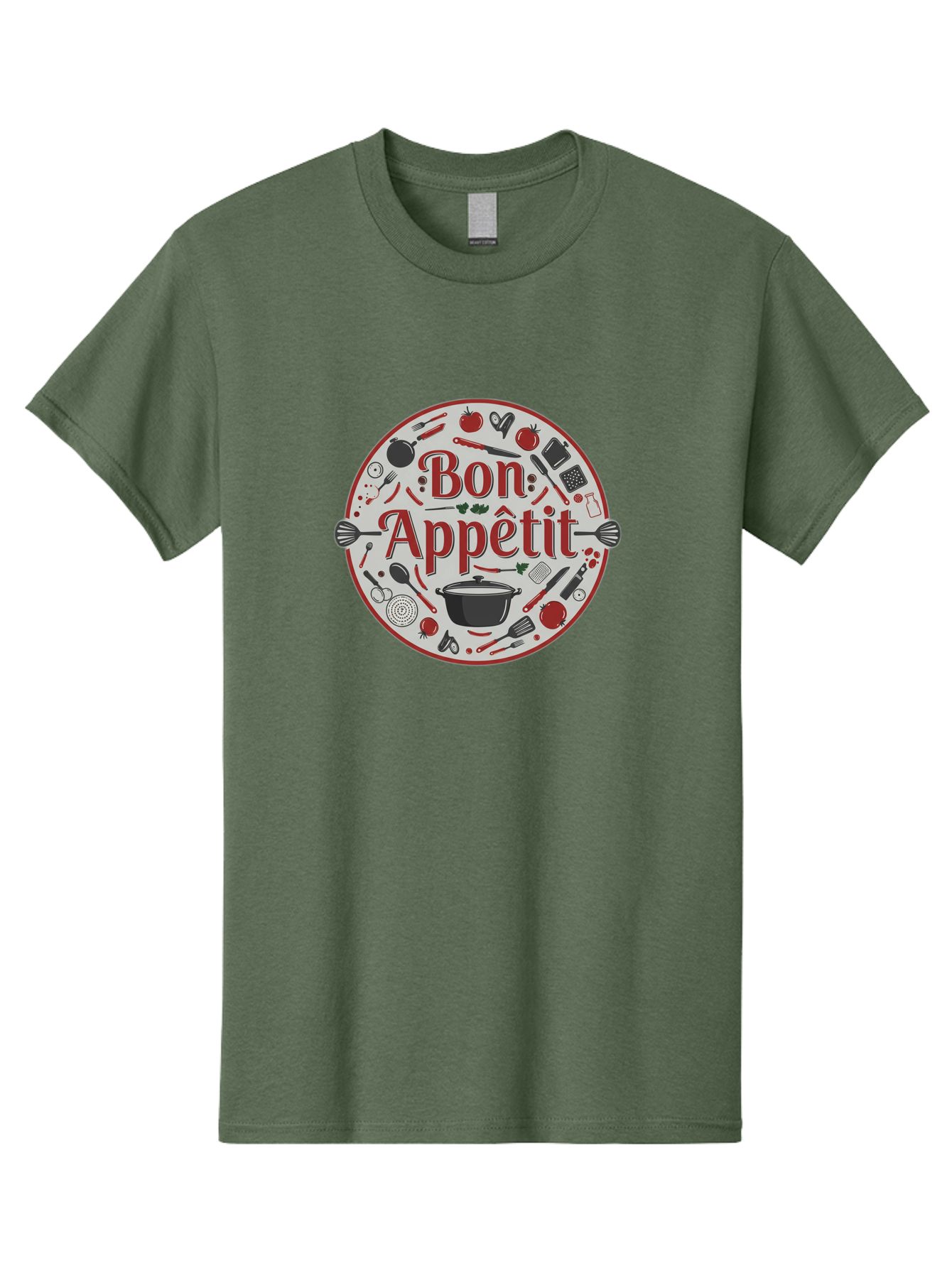 Bon-Appetit-2 Men'S Graphic Tee, 100% Cotton, Comfortable Casual Summer Wear, Machine Washable, Cooking Utensils, Kitchen Tools, Culinary Delights, Gourmet Cuisine, Fine Dining, Cooking Essentials, Kitchen Gadgets, Bon Appetit Bac677