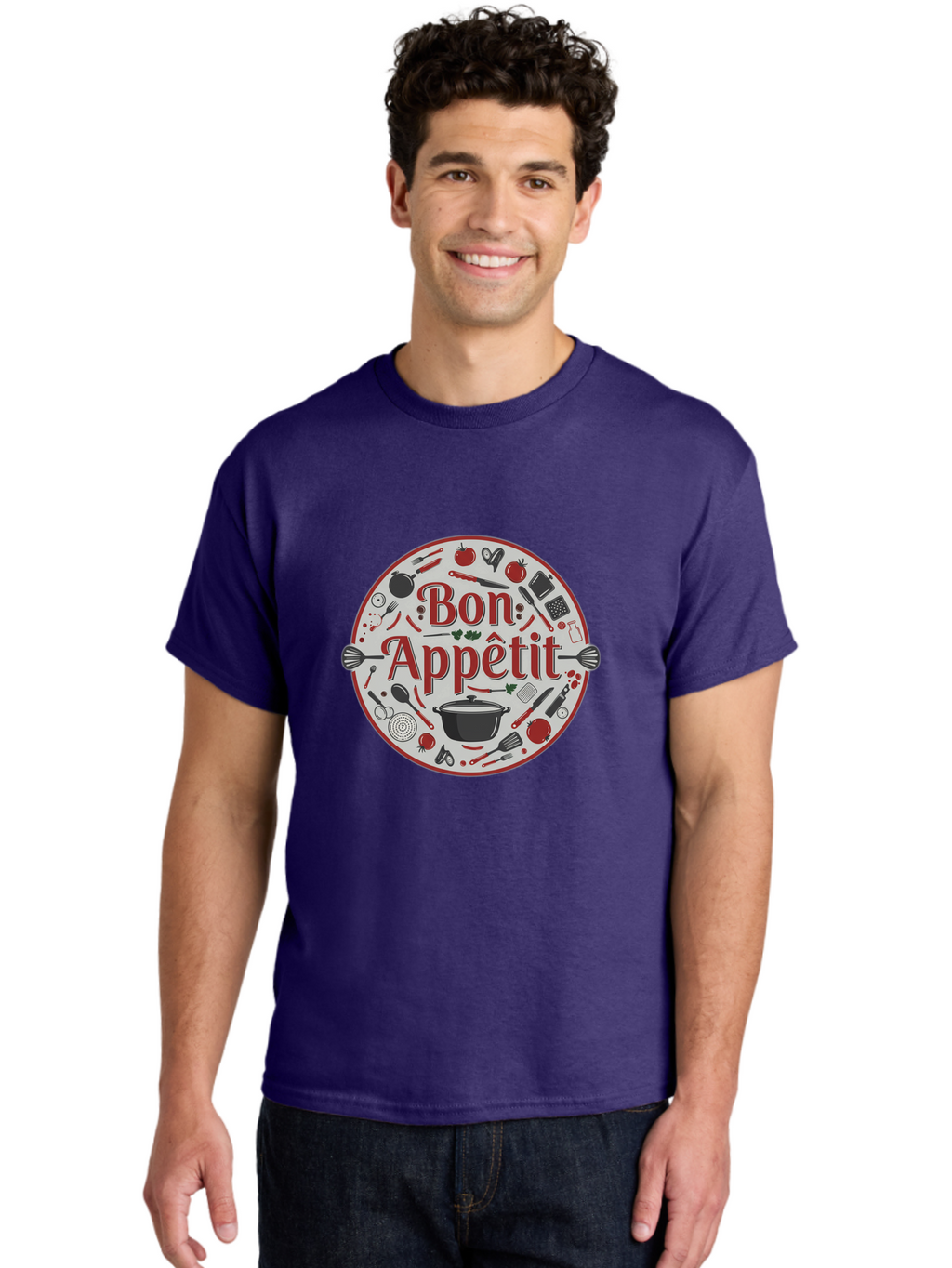 Bon-Appetit-2 Men'S Graphic Tee, 100% Cotton, Comfortable Casual Summer Wear, Machine Washable, Cooking Utensils, Kitchen Tools, Culinary Delights, Gourmet Cuisine, Fine Dining, Cooking Essentials, Kitchen Gadgets, Bon Appetit Bac677