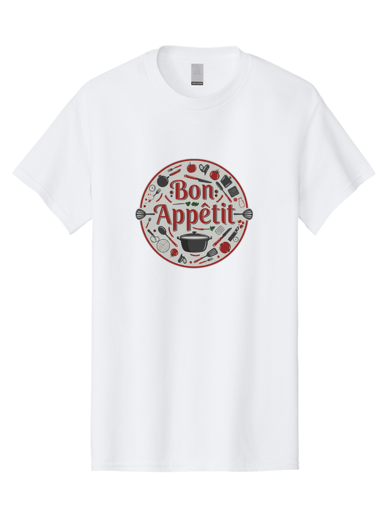 Bon-Appetit-2 Men'S Graphic Tee, 100% Cotton, Comfortable Casual Summer Wear, Machine Washable, Cooking Utensils, Kitchen Tools, Culinary Delights, Gourmet Cuisine, Fine Dining, Cooking Essentials, Kitchen Gadgets, Bon Appetit Bac677
