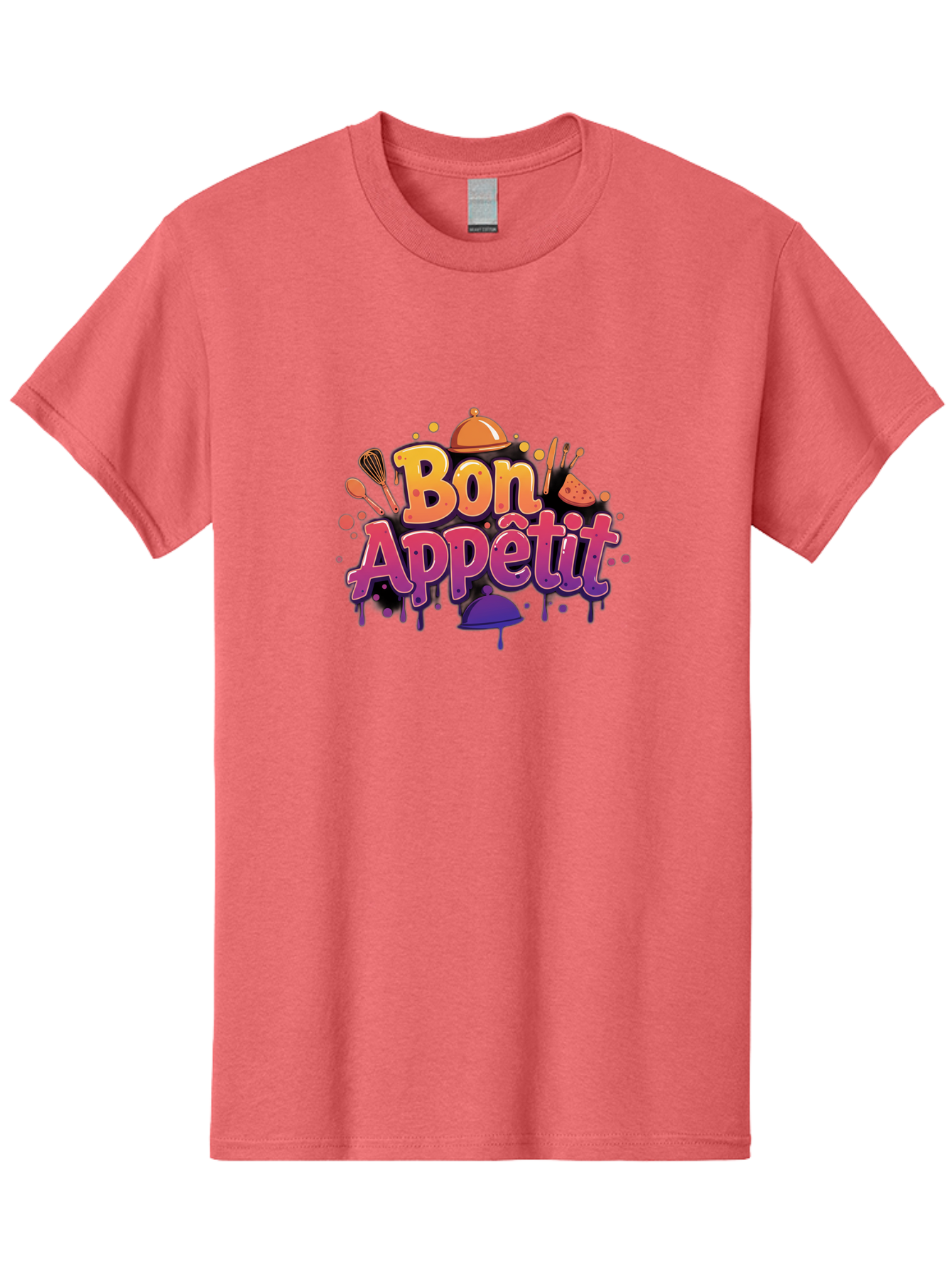 Bon-Appetit Men'S Graphic Tee, 100% Cotton, Comfortable Casual Summer Wear, Machine Washable, Foodie Graphics, Restaurant Logo, Culinary Art, Gourmet Inspiration, Kitchen Utensils, Cooking Theme, Vibrant Typography, Serving Dishes, Bac678