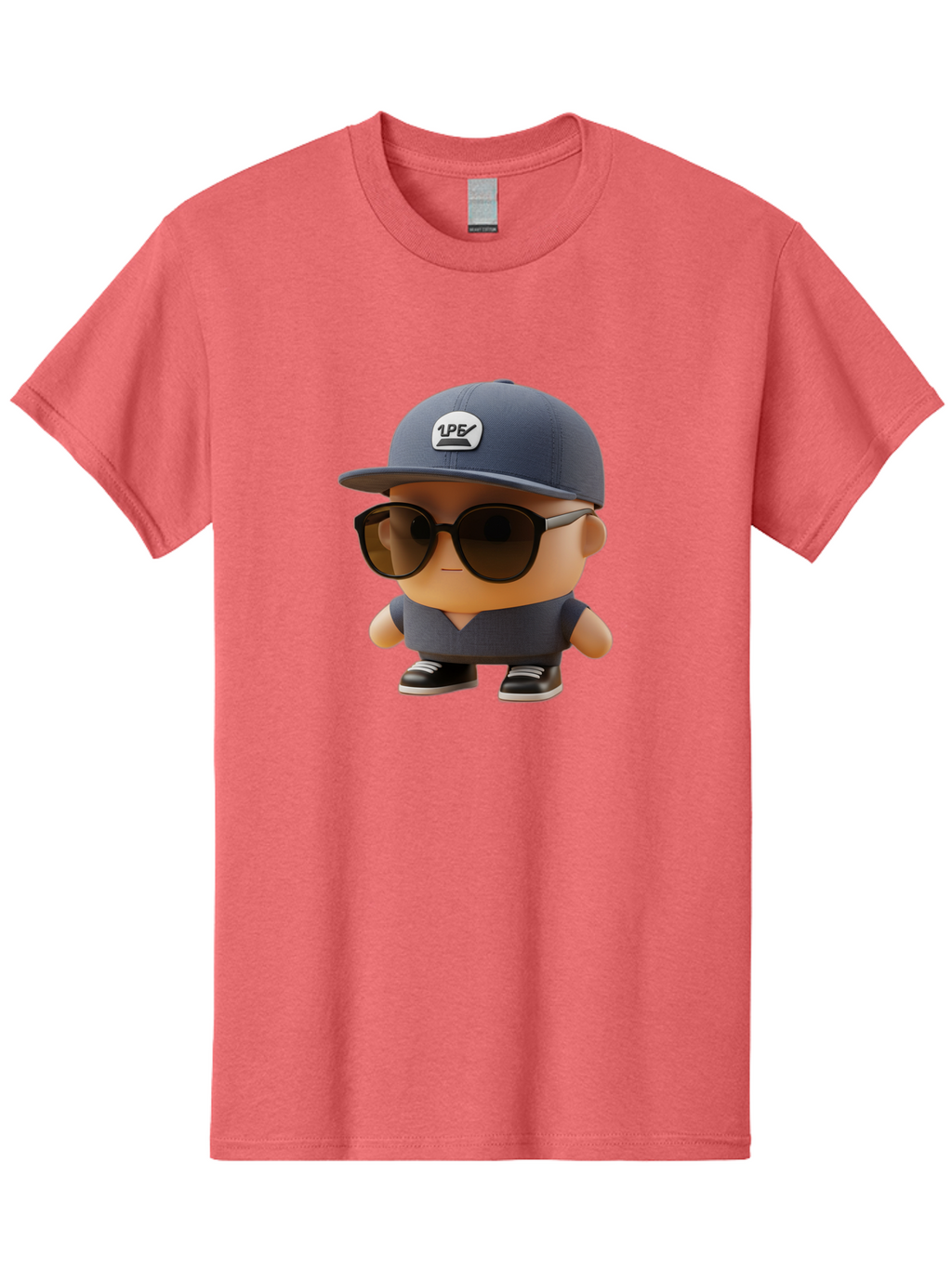 Boy Men'S Graphic Tee, 100% Cotton, Comfortable Casual Summer Wear, Machine Washable, Cartoon Character, Cool Guy, Sunglasses, Casual Wear, Trendy Outfit, 1P5 Logo, Streetwear Style, Modern Fashion, Graphic Design Bac680