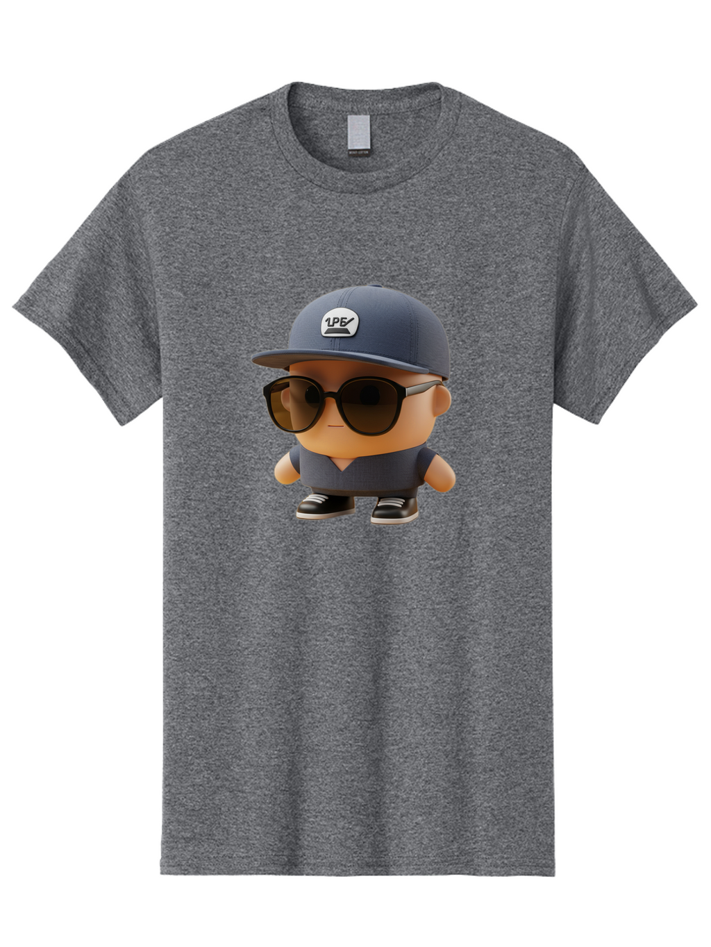 Boy Men'S Graphic Tee, 100% Cotton, Comfortable Casual Summer Wear, Machine Washable, Cartoon Character, Cool Guy, Sunglasses, Casual Wear, Trendy Outfit, 1P5 Logo, Streetwear Style, Modern Fashion, Graphic Design Bac680