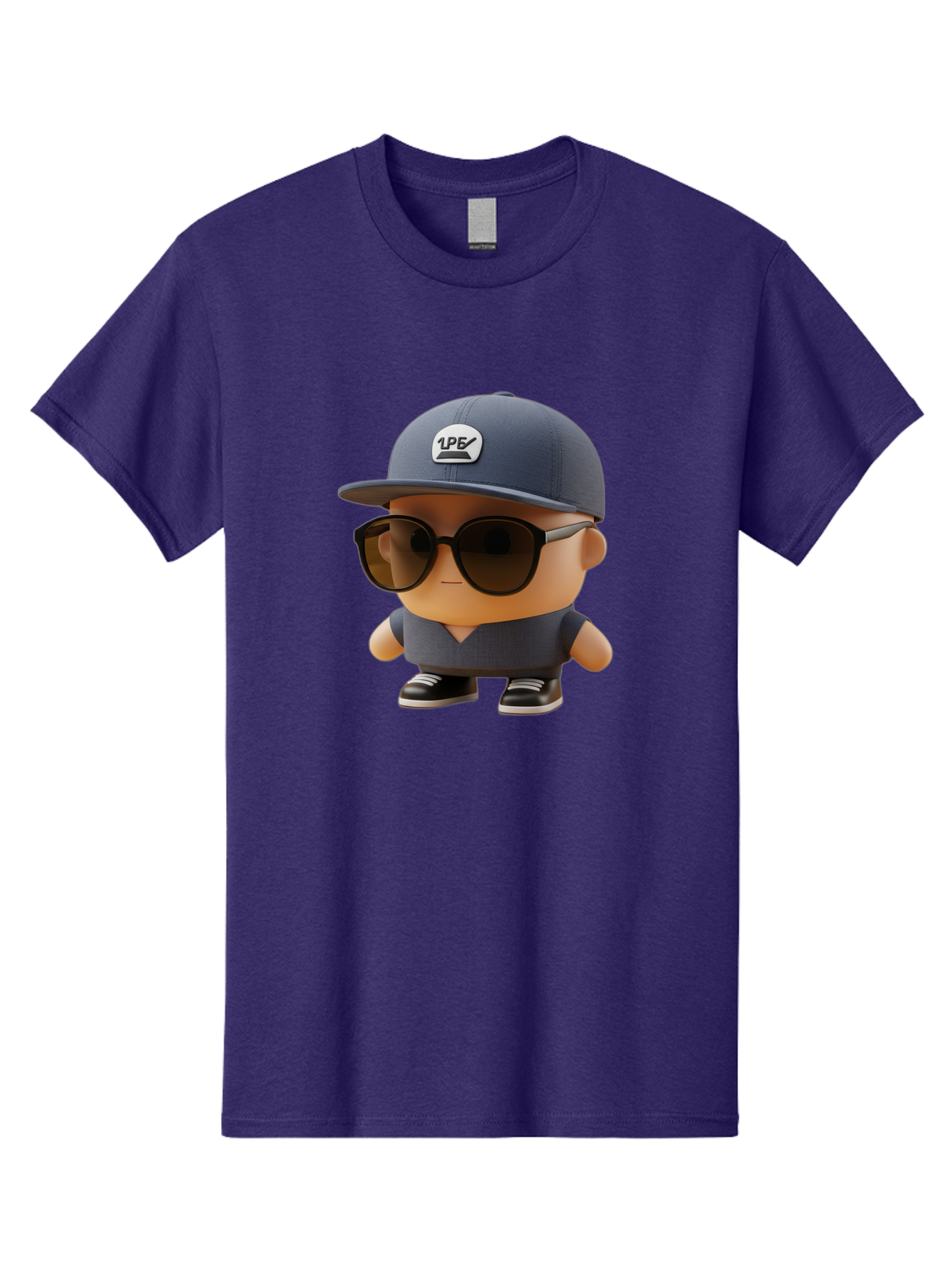 Boy Men'S Graphic Tee, 100% Cotton, Comfortable Casual Summer Wear, Machine Washable, Cartoon Character, Cool Guy, Sunglasses, Casual Wear, Trendy Outfit, 1P5 Logo, Streetwear Style, Modern Fashion, Graphic Design Bac680