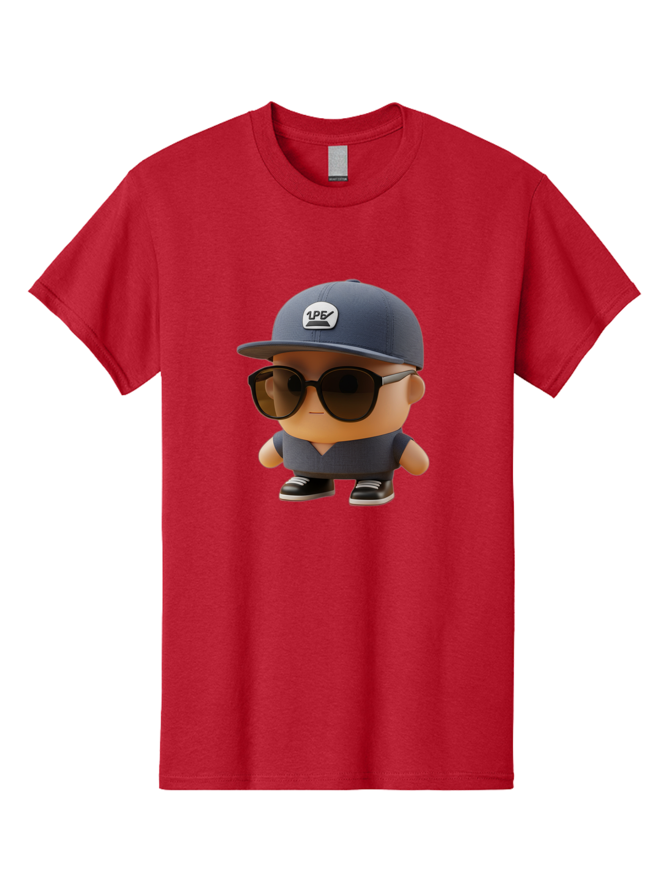 Boy Men'S Graphic Tee, 100% Cotton, Comfortable Casual Summer Wear, Machine Washable, Cartoon Character, Cool Guy, Sunglasses, Casual Wear, Trendy Outfit, 1P5 Logo, Streetwear Style, Modern Fashion, Graphic Design Bac680