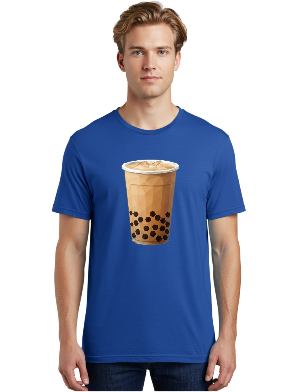 Bubble-Milk-Tea-1 Men'S Graphic Tee, 100% Cotton, Comfortable Casual Summer Wear, Machine Washable, Boba Tea, Milk Tea, Bubble Tea, Drink, Beverage, Iced Tea, Tapioca Pearls, Brown Sugar, Coffee Shop, Cafe Culture, Refreshing Drink, Cold Brew Bac683