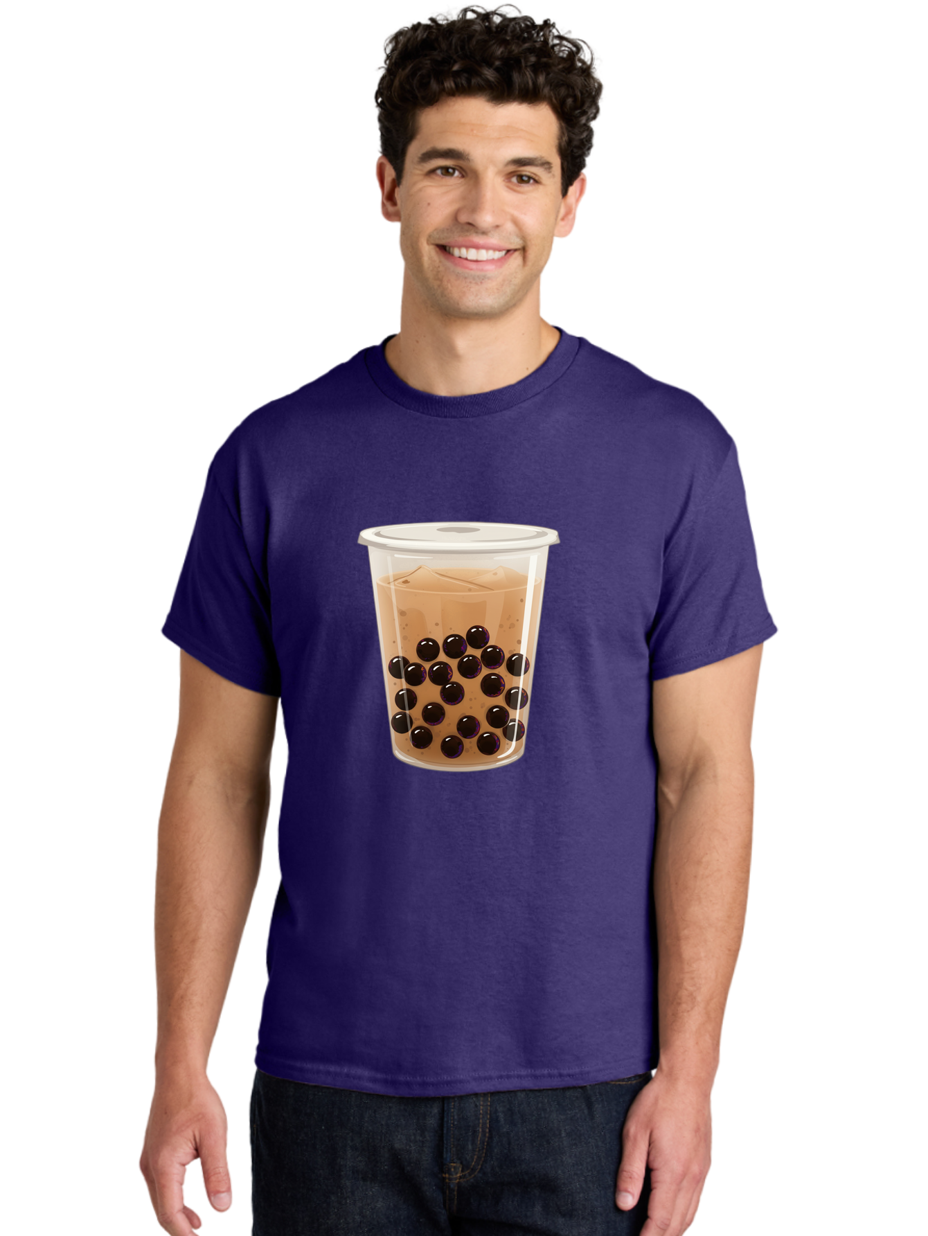 Bubble-Milk-Tea-3 Men'S Graphic Tee, 100% Cotton, Comfortable Casual Summer Wear, Machine Washable, Boba Tea, Bubble Tea, Milk Tea, Tapioca Pearls, Iced Tea, Refreshing Drink, Cold Beverage, Popular Drink, Trendy Beverage, Boba Bac685