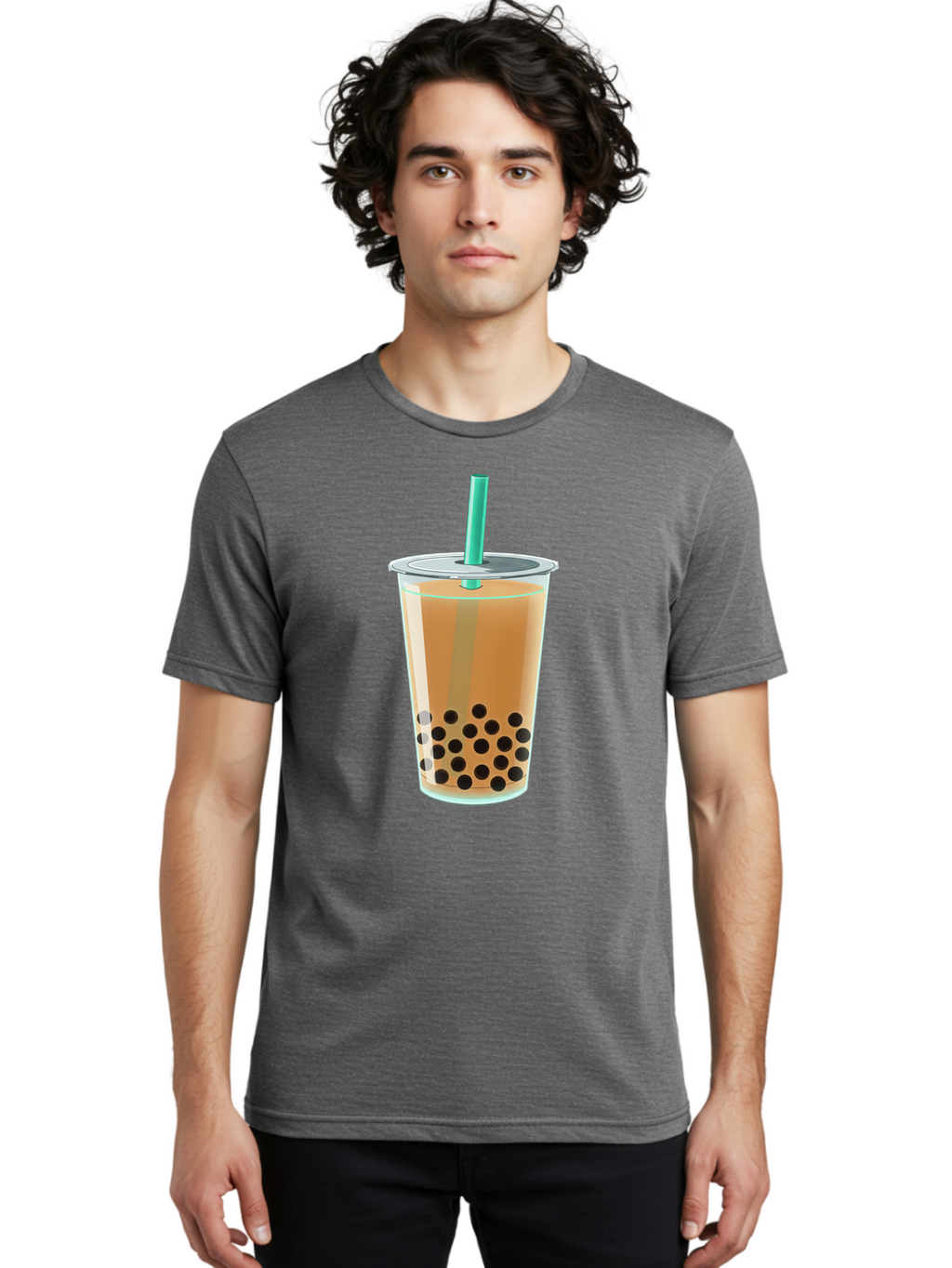 Bubble-Tea-10 Men'S Graphic Tee, 100% Cotton, Comfortable Casual Summer Wear, Machine Washable, Bubble Tea, Boba Drink, Milk Tea, Tapioca Pearls, Refreshing Beverage, Cold Drink, Tea Time, Trendy Drink, Iced Tea Bac690