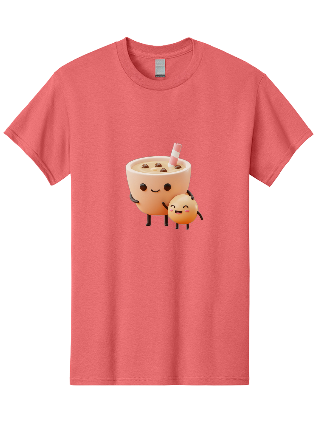 Bubble-Tea-18 Men'S Graphic Tee, 100% Cotton, Comfortable Casual Summer Wear, Machine Washable, Cartoon Boba Tea, Smiling Tea Cup, Boba Friends, Kawaii Characters, Milk Tea, Tapioca Pearls, Adorable Illustration, Funny Bubble Tea Bac698