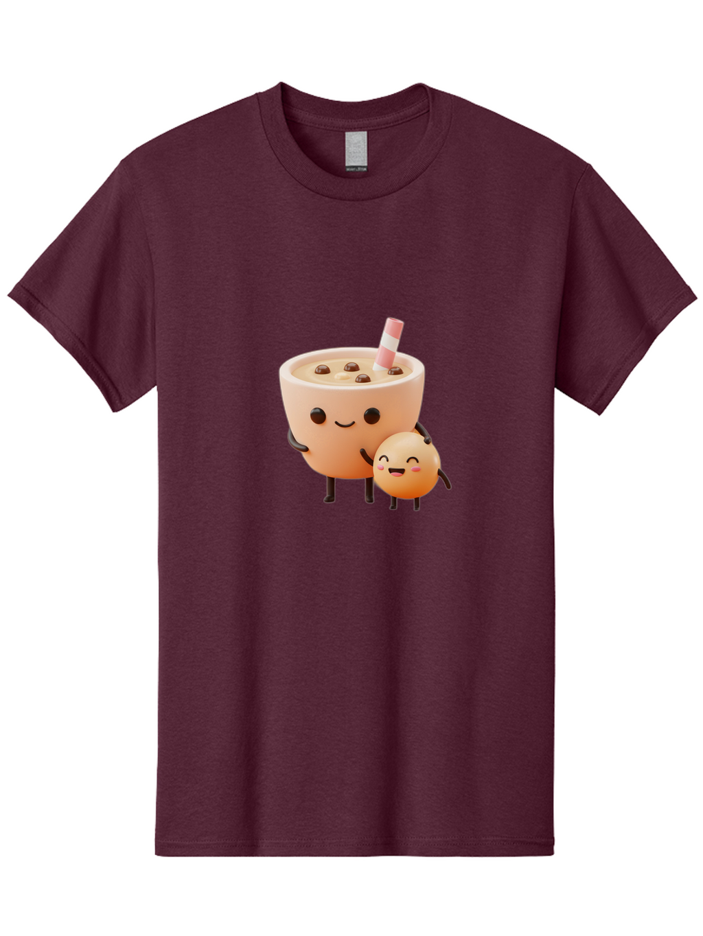 Bubble-Tea-18 Men'S Graphic Tee, 100% Cotton, Comfortable Casual Summer Wear, Machine Washable, Cartoon Boba Tea, Smiling Tea Cup, Boba Friends, Kawaii Characters, Milk Tea, Tapioca Pearls, Adorable Illustration, Funny Bubble Tea Bac698