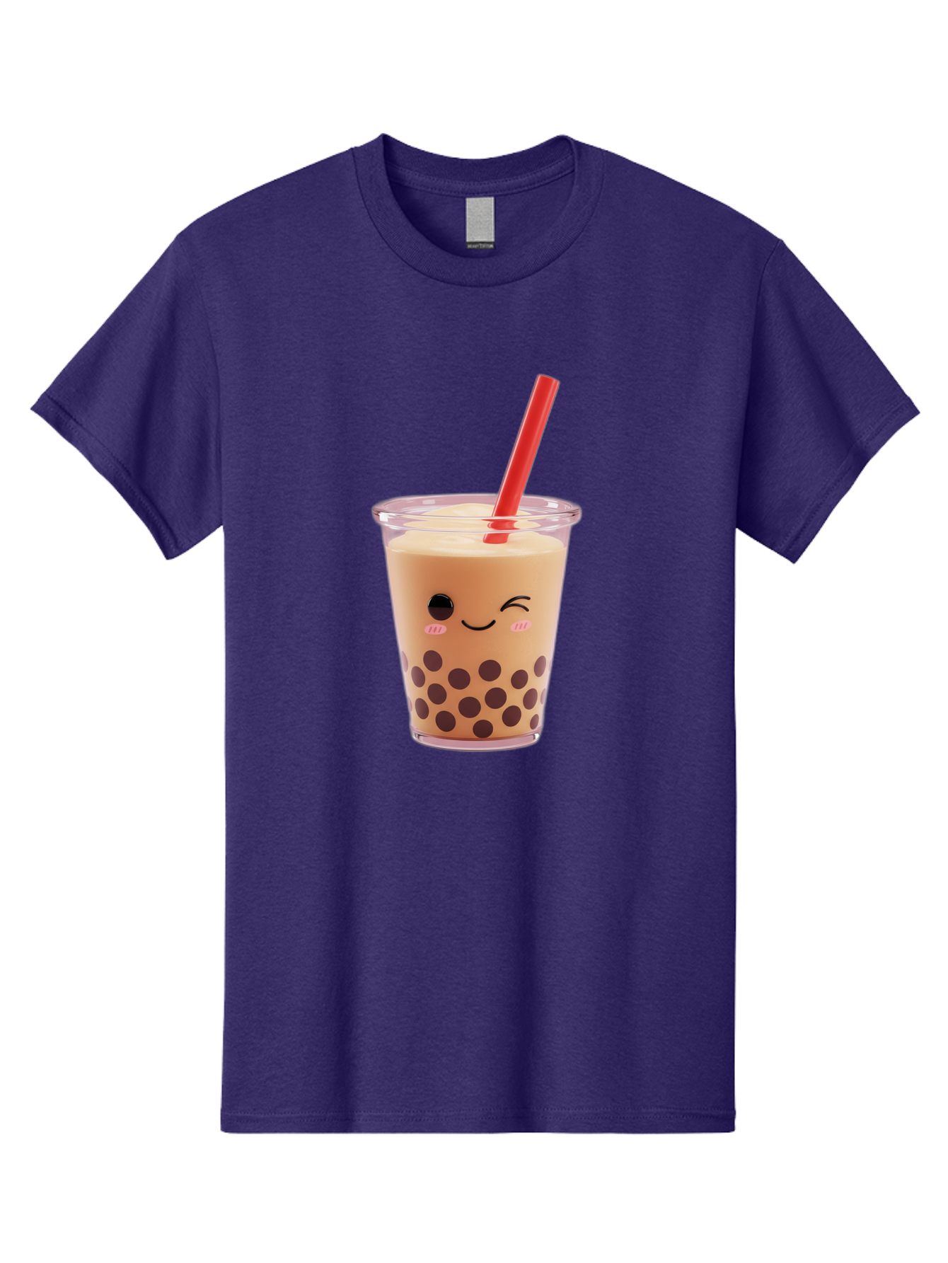 Bubble-Tea-19 Men'S Graphic Tee, 100% Cotton, Comfortable Casual Summer Wear, Machine Washable, Bubble Tea, Boba Tea, Milk Tea, Tapioca Pearls, Kawaii, Cute Drink, Tea Drink, Red Straw, Smiling Face, Adorable Beverage, Trendy Drink Bac699
