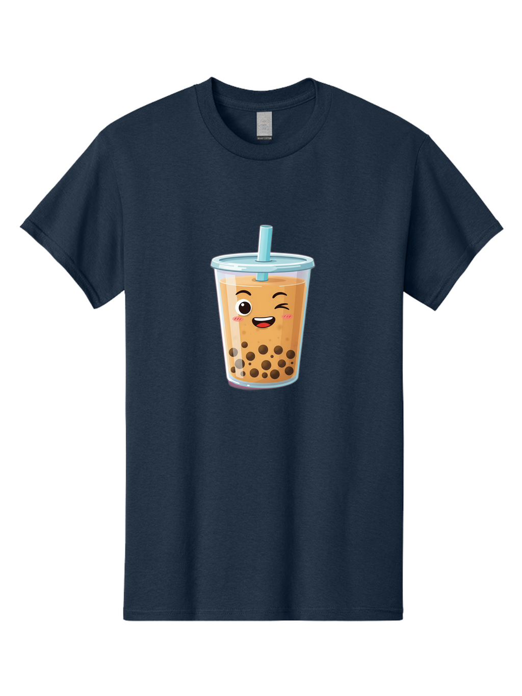 Bubble-Tea-20 Men'S Graphic Tee, 100% Cotton, Comfortable Casual Summer Wear, Machine Washable, Bubble Tea, Boba Drink, Cartoon Illustration, Smiling Face, Happy Beverage, Milk Tea, Tapioca Pearls, Kawaii Culture, Cute Straw, Refreshing Drink Bac701