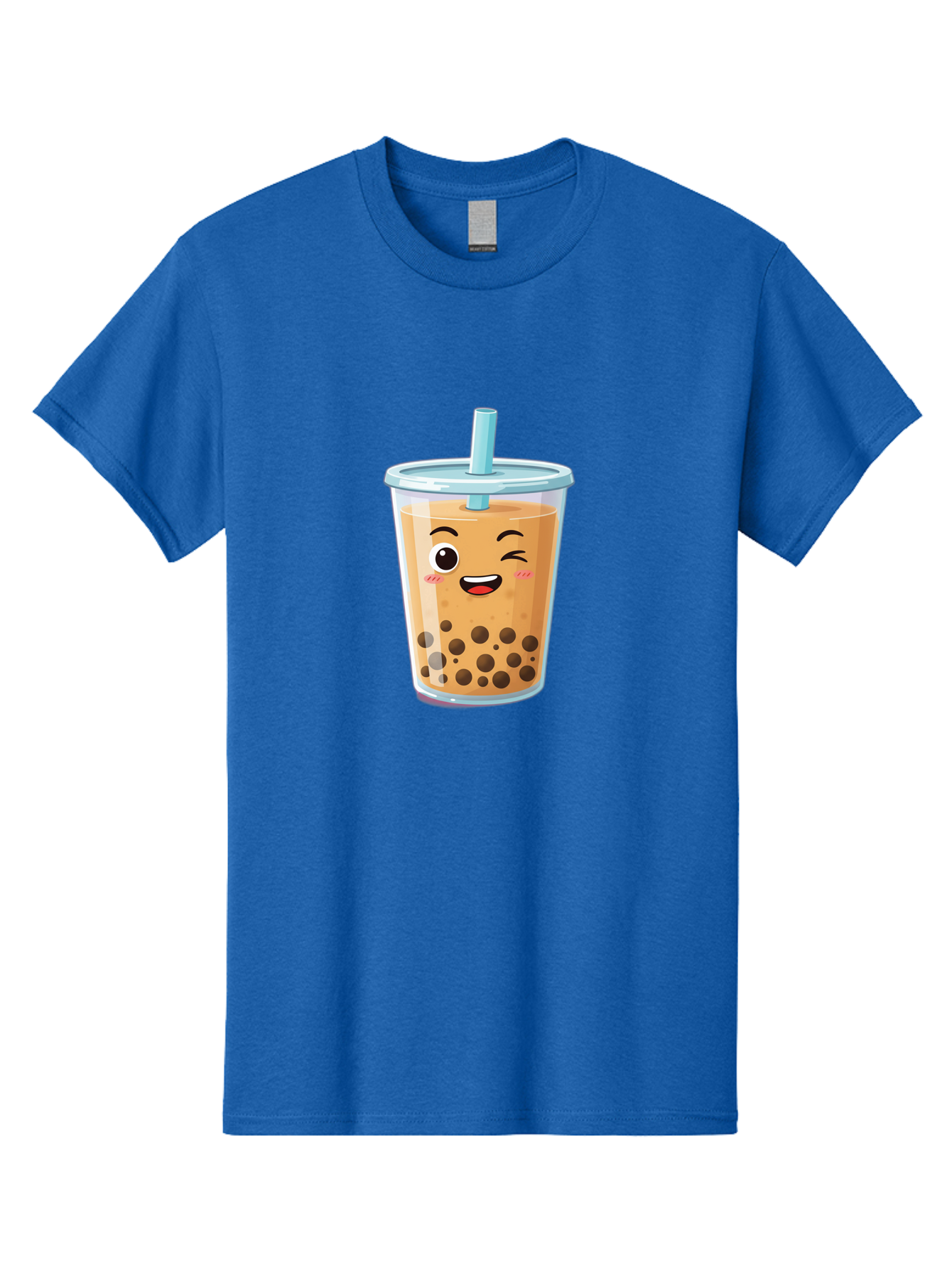 Bubble-Tea-20 Men'S Graphic Tee, 100% Cotton, Comfortable Casual Summer Wear, Machine Washable, Bubble Tea, Boba Drink, Cartoon Illustration, Smiling Face, Happy Beverage, Milk Tea, Tapioca Pearls, Kawaii Culture, Cute Straw, Refreshing Drink Bac701