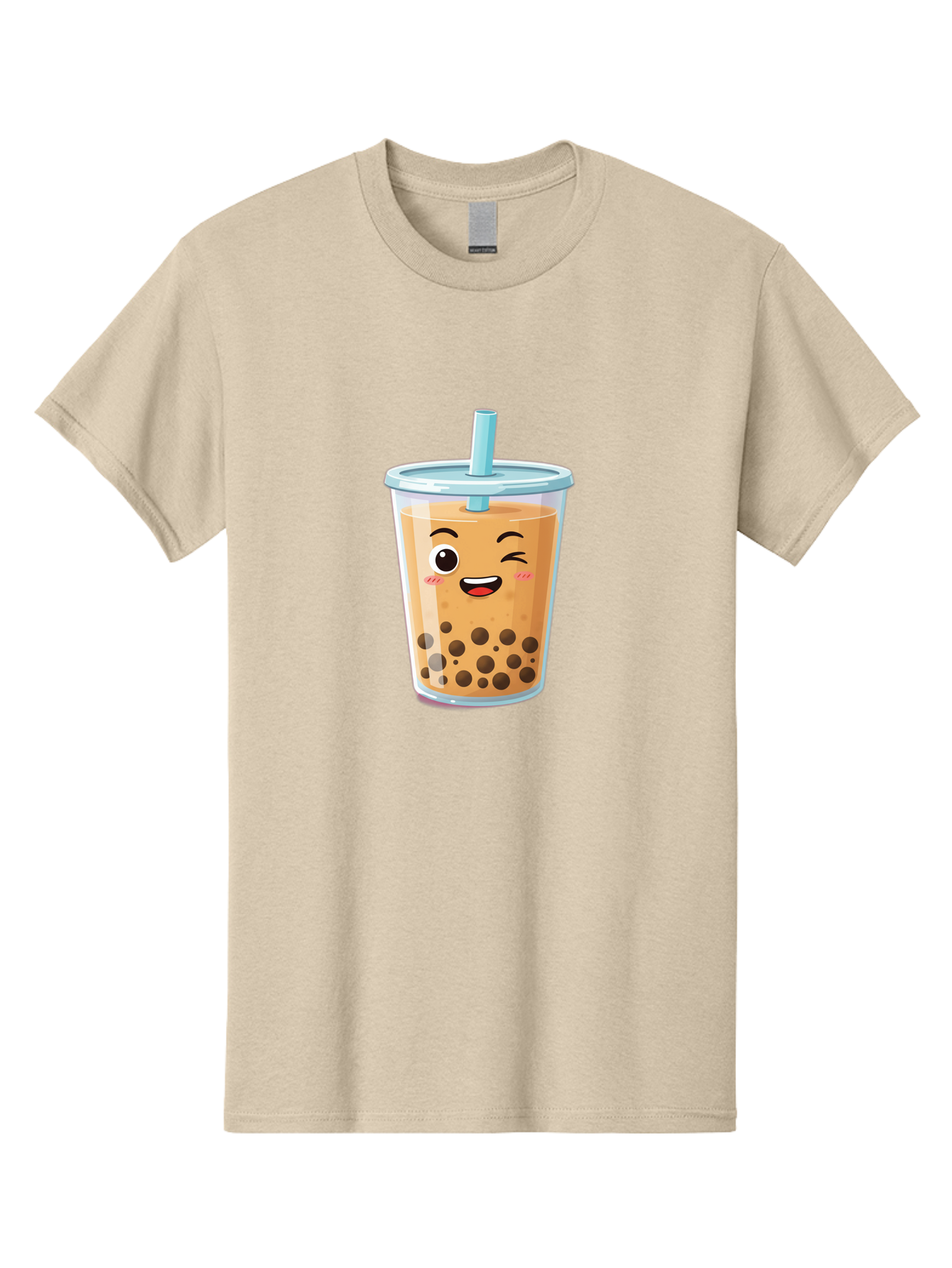 Bubble-Tea-20 Men'S Graphic Tee, 100% Cotton, Comfortable Casual Summer Wear, Machine Washable, Bubble Tea, Boba Drink, Cartoon Illustration, Smiling Face, Happy Beverage, Milk Tea, Tapioca Pearls, Kawaii Culture, Cute Straw, Refreshing Drink Bac701