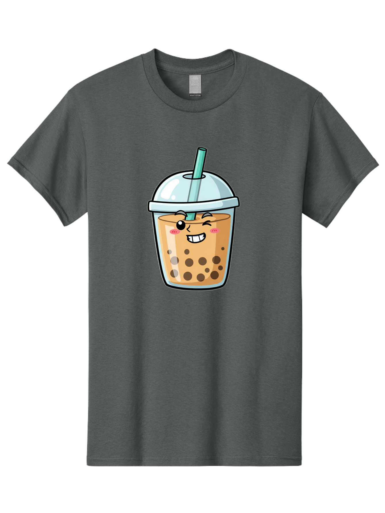 Bubble-Tea-22 Men'S Graphic Tee, 100% Cotton, Comfortable Casual Summer Wear, Machine Washable, Boba Tea, Cartoon Bubble Tea, Smiling Drink, Tea With Straw, Milk Tea, Tea Bubbles, Winking Face, Cute Beverage, Fun Drink, Playful Tea, Bac703