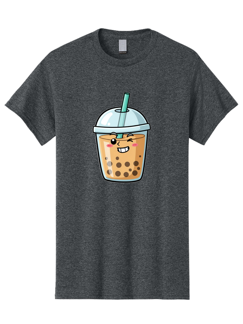 Bubble-Tea-22 Men'S Graphic Tee, 100% Cotton, Comfortable Casual Summer Wear, Machine Washable, Boba Tea, Cartoon Bubble Tea, Smiling Drink, Tea With Straw, Milk Tea, Tea Bubbles, Winking Face, Cute Beverage, Fun Drink, Playful Tea, Bac703