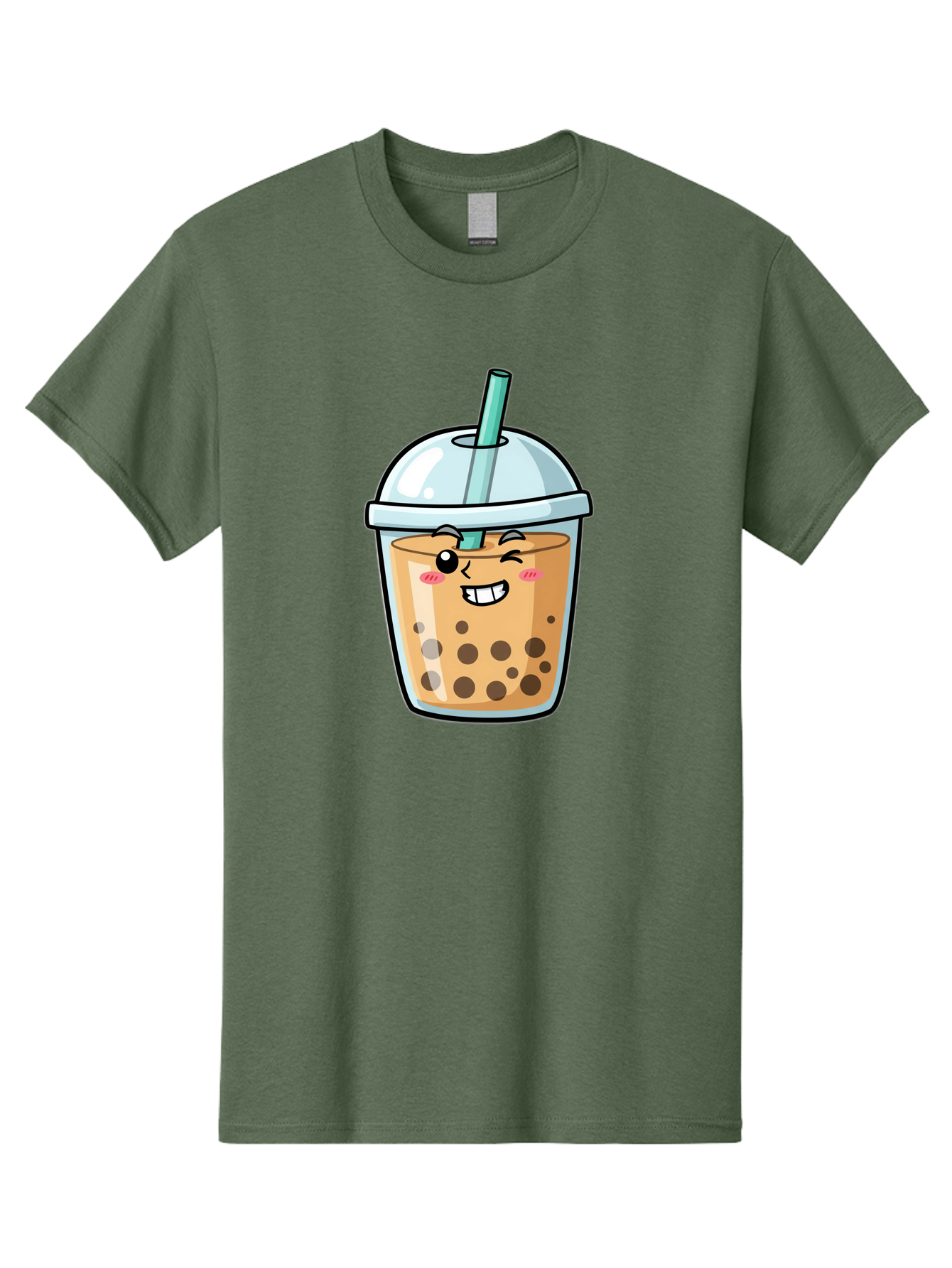 Bubble-Tea-22 Men'S Graphic Tee, 100% Cotton, Comfortable Casual Summer Wear, Machine Washable, Boba Tea, Cartoon Bubble Tea, Smiling Drink, Tea With Straw, Milk Tea, Tea Bubbles, Winking Face, Cute Beverage, Fun Drink, Playful Tea, Bac703