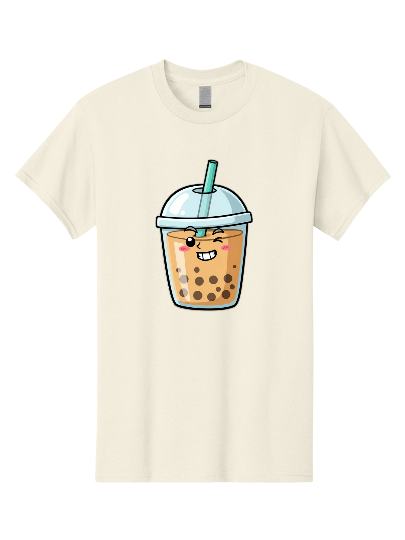 Bubble-Tea-22 Men'S Graphic Tee, 100% Cotton, Comfortable Casual Summer Wear, Machine Washable, Boba Tea, Cartoon Bubble Tea, Smiling Drink, Tea With Straw, Milk Tea, Tea Bubbles, Winking Face, Cute Beverage, Fun Drink, Playful Tea, Bac703